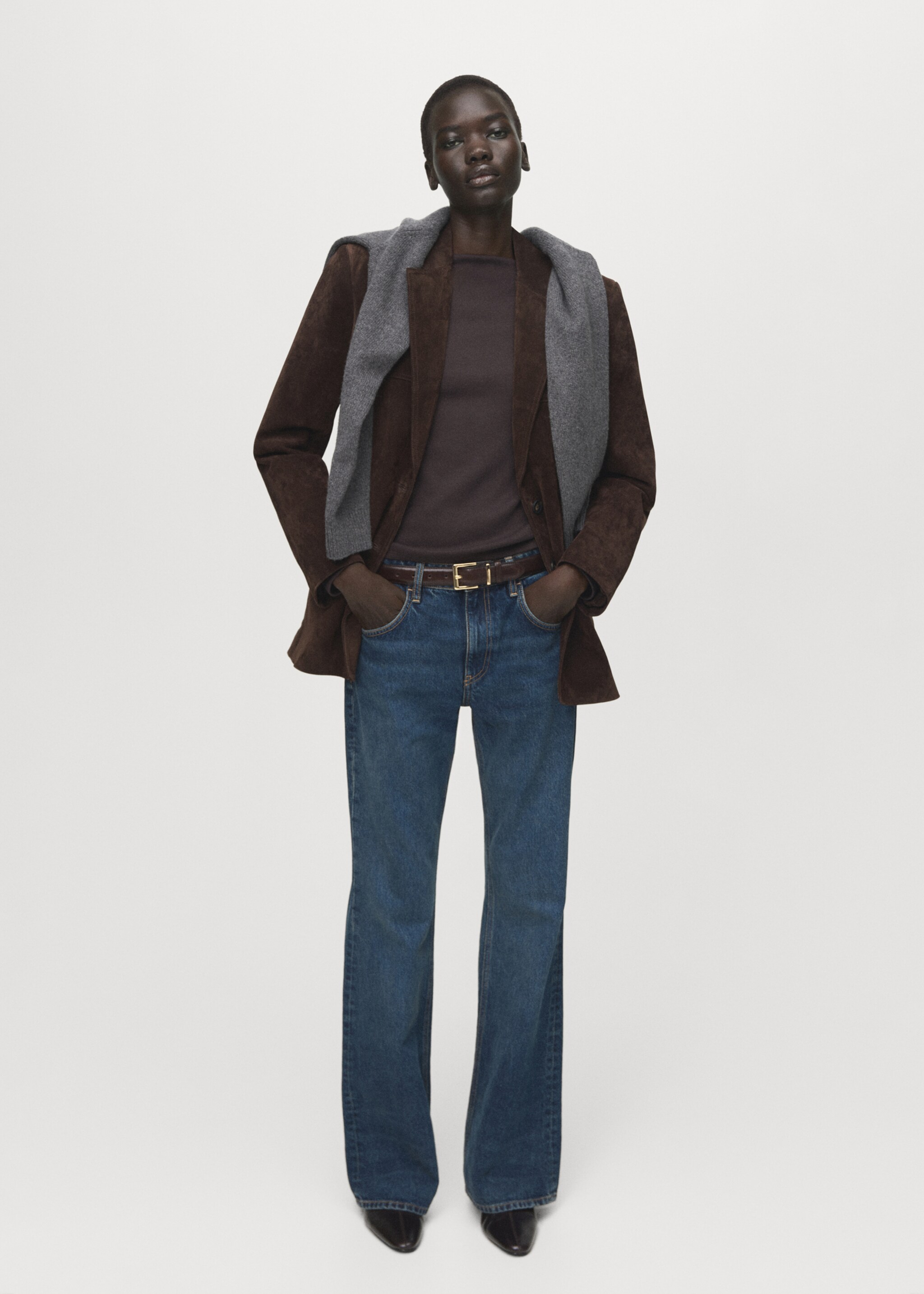 Long-sleeved boat-neck t-shirt - General plane, Chocolate. Ref: 27001360-00.