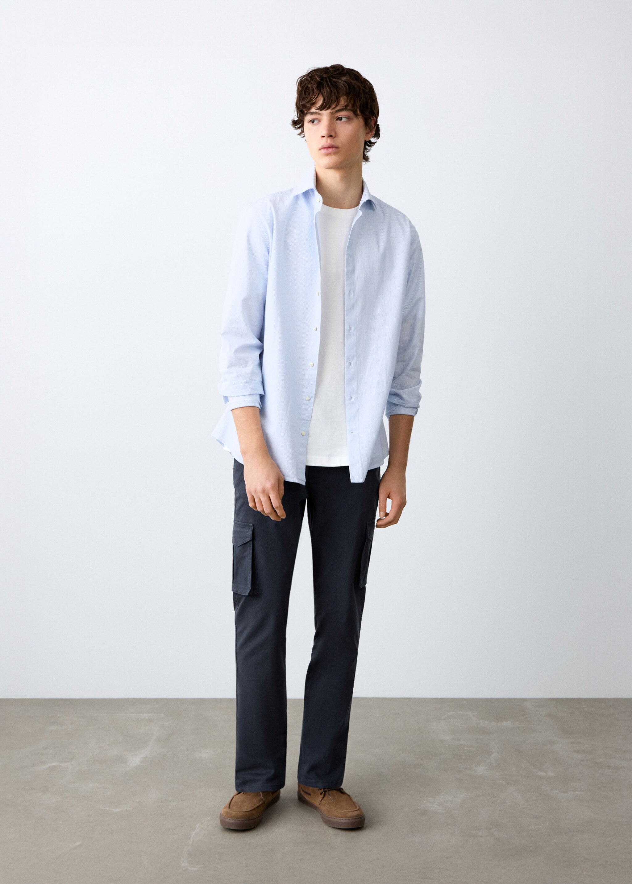 Pantalon droit cargo - Plan général, Bleu marine. Ref: 27001516-00.