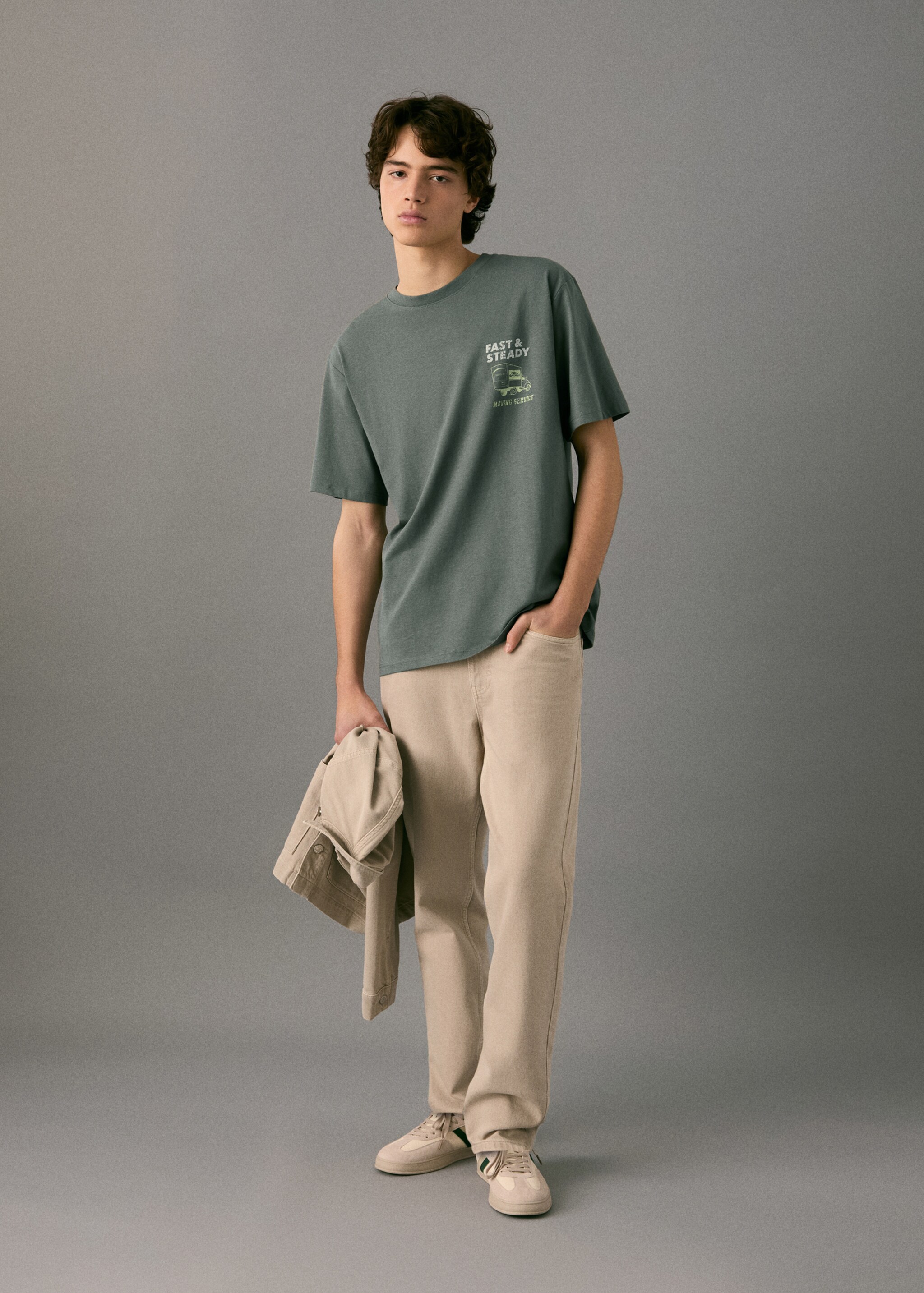 T-shirt coton imprimé - Plan général, Vert. Ref: 27001519-00.