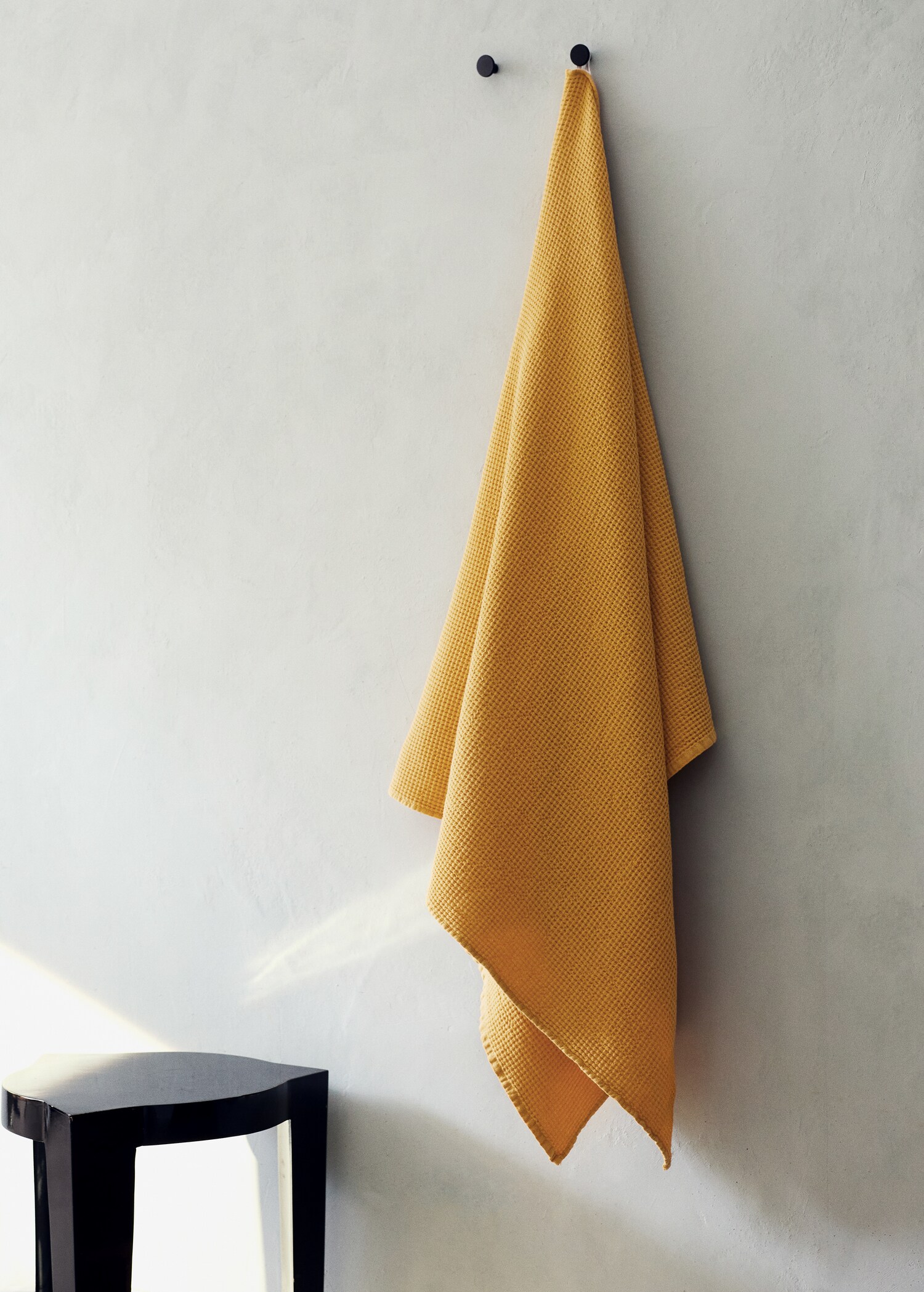 Cotton bath towel mini waffle garment-wash - General plane