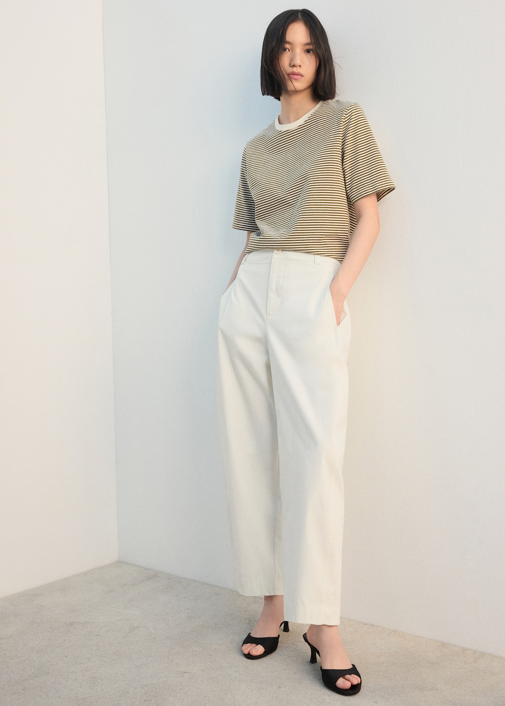 Mango Striped cotton T-shirt