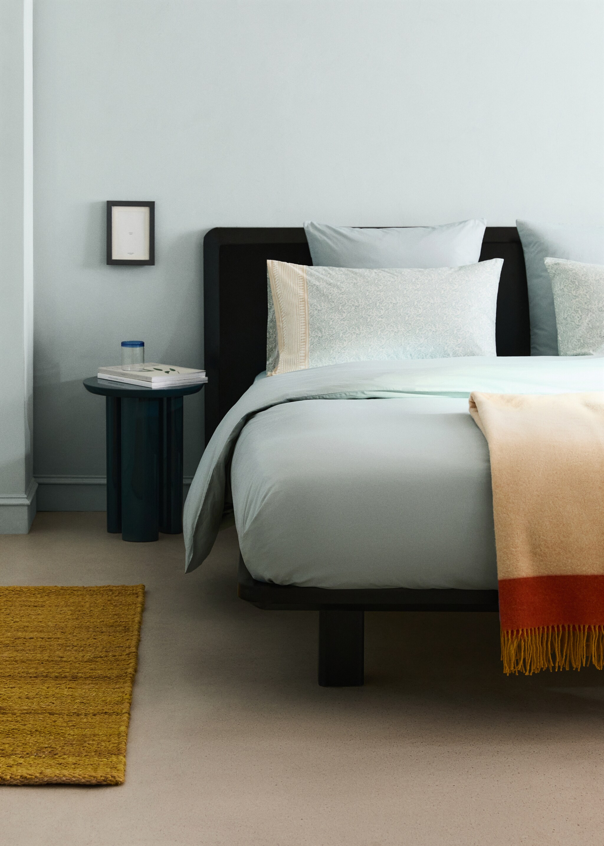 200-thread count percale cotton duvet cover for 150/160 cm bed - General plane, Aqua Green. Ref: 27002924-00.