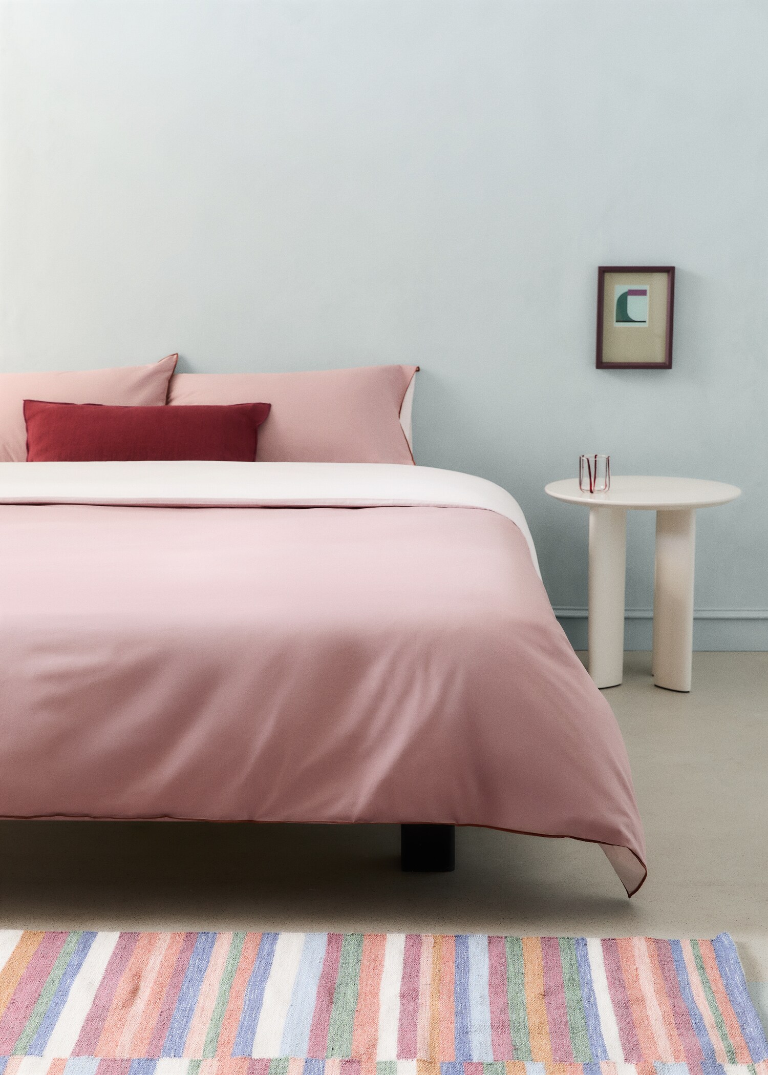 Reversible cotton percale duvet cover for 150/160 cm bed - General plane