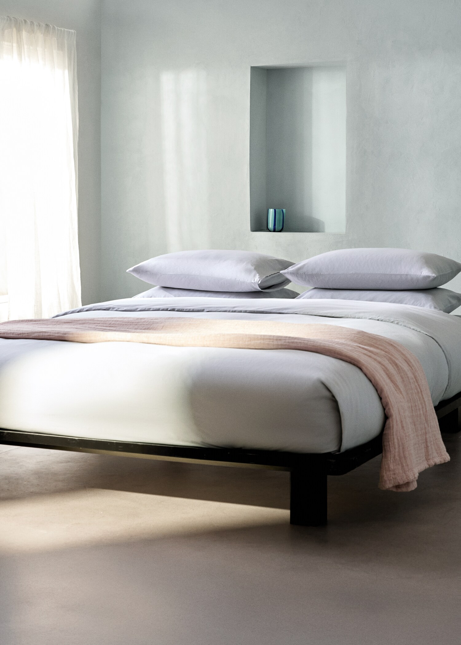 Сатинова підковдра з подвійним декоративним швом для ліжка шириною 150/160 см - Загальний план