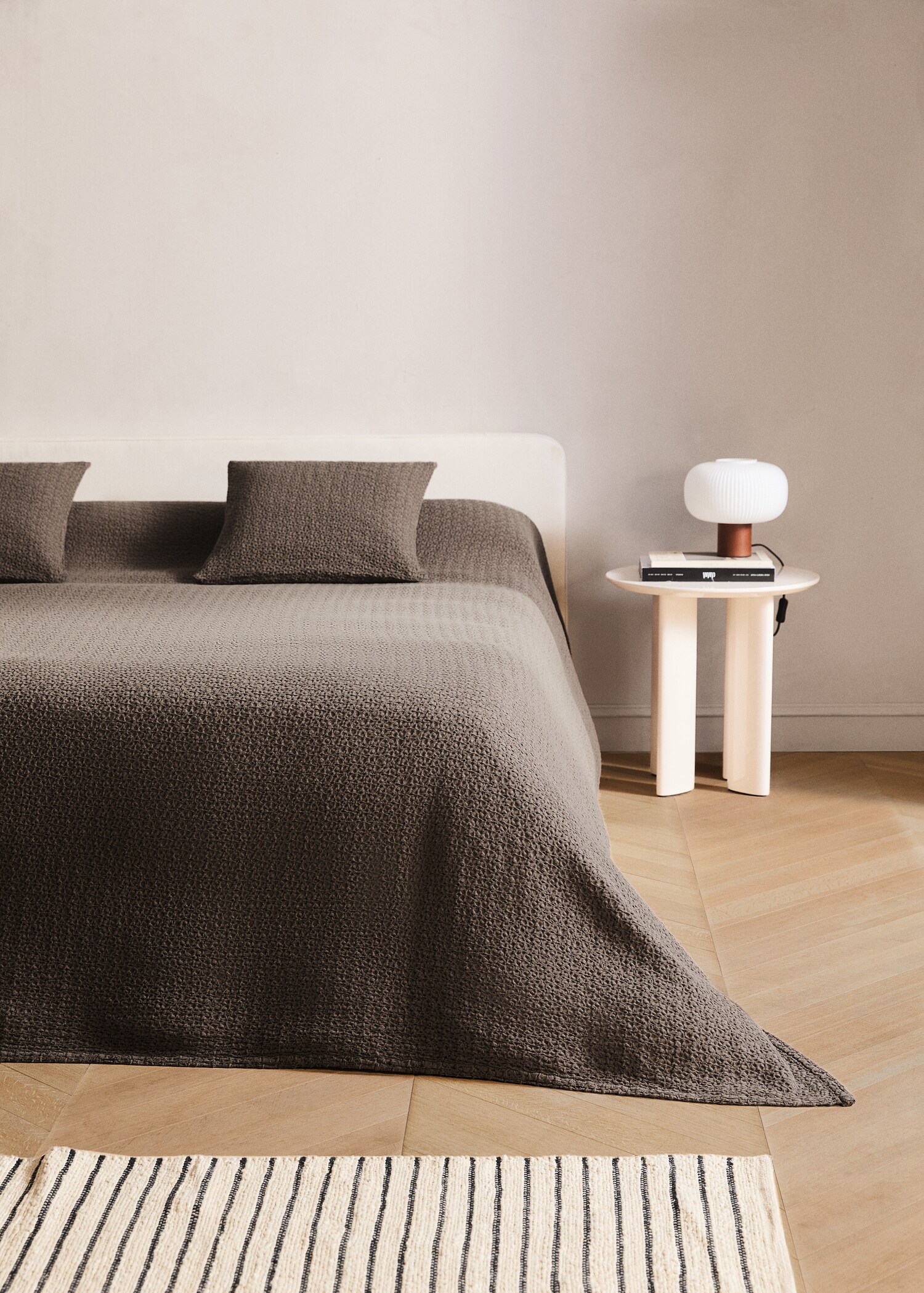 Κουβερλί βαμβάκι waffle garment-dyed κρεβάτι 90 εκ - Γενικό πλάνο