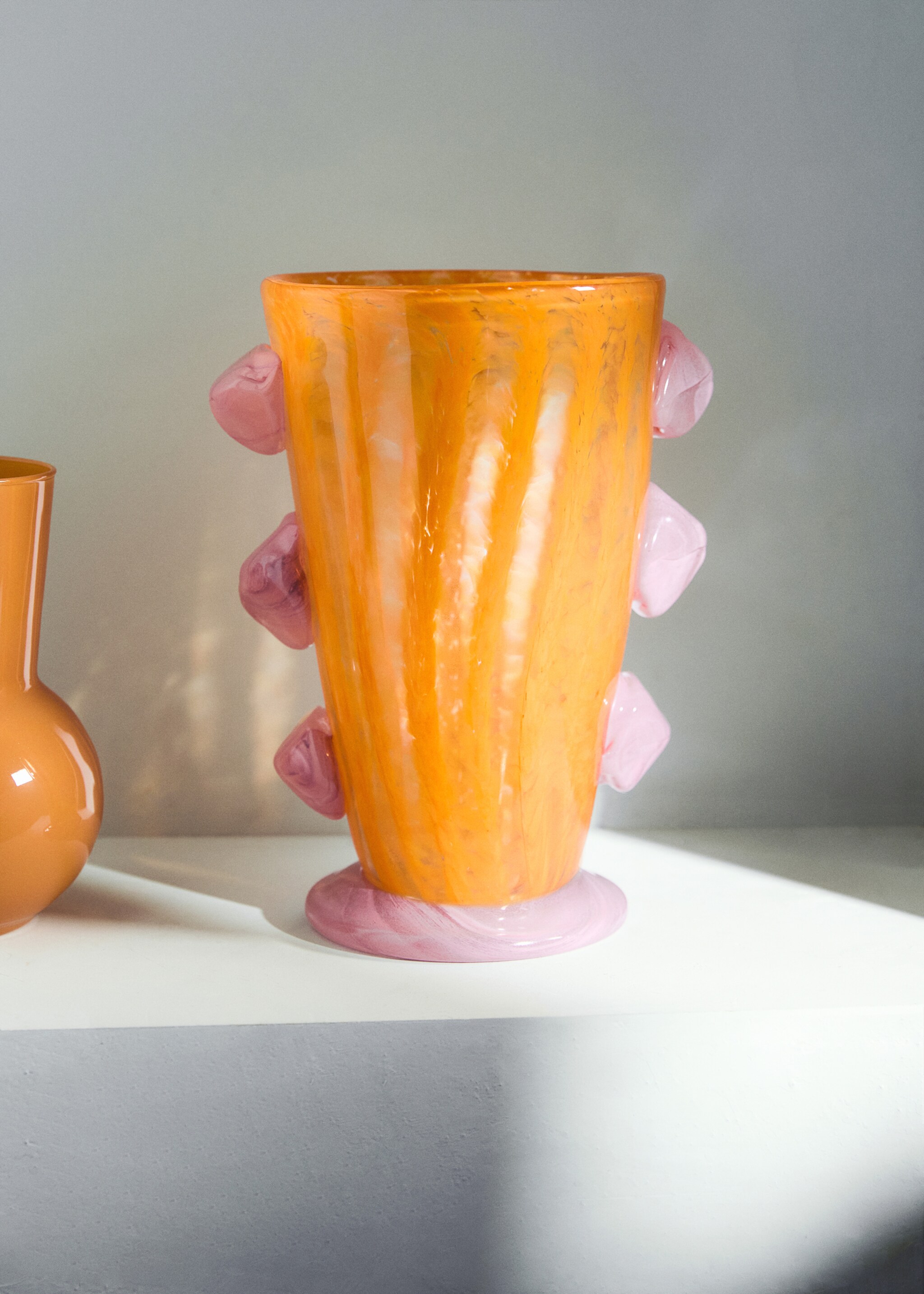 Blown glass vase, coloured - General plane, Neon Orange. Ref: 27003311-00.
