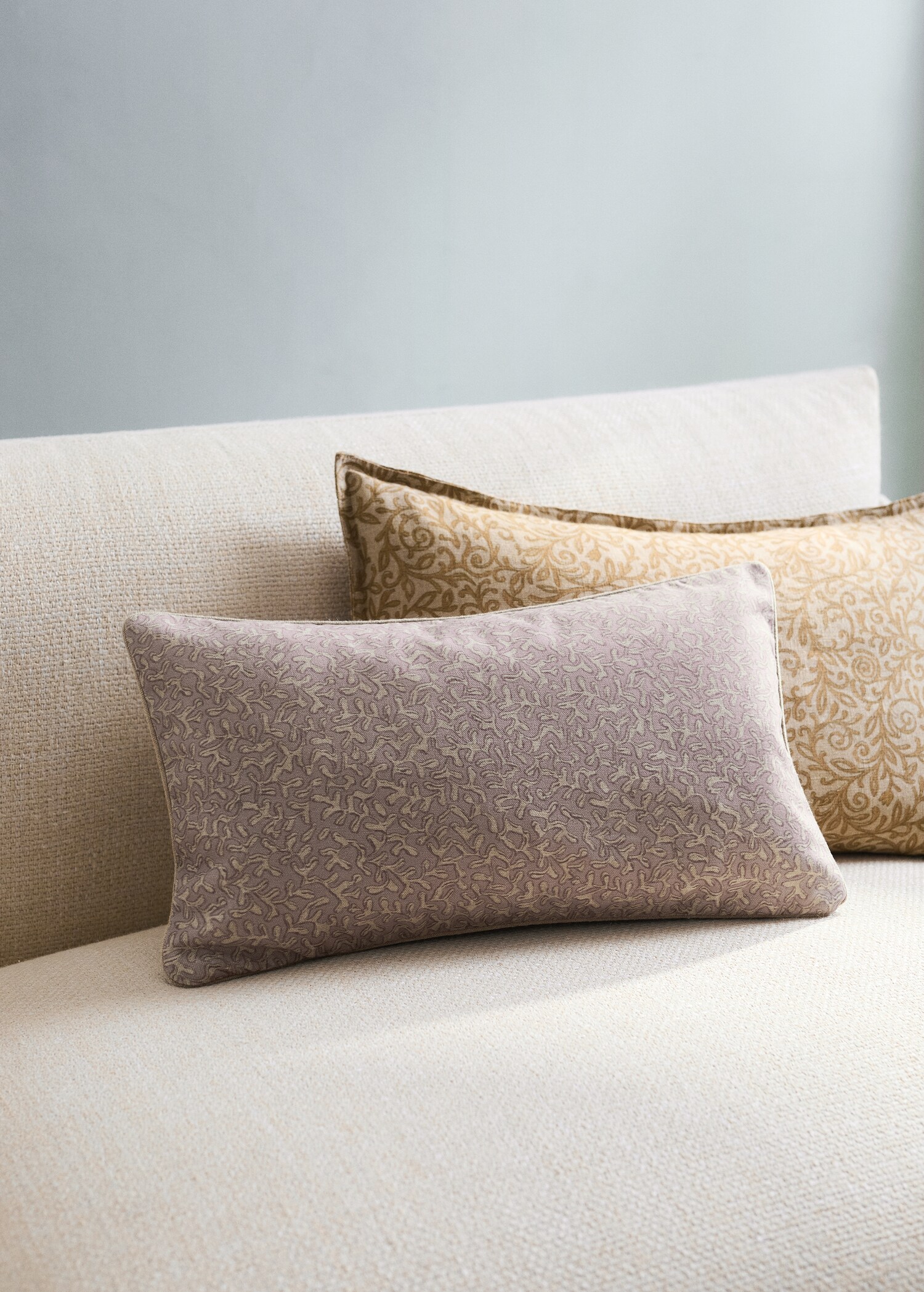 Baumwoll-Kissenbezug mit Naturdruck 30x50cm - Allgemeine Ansicht