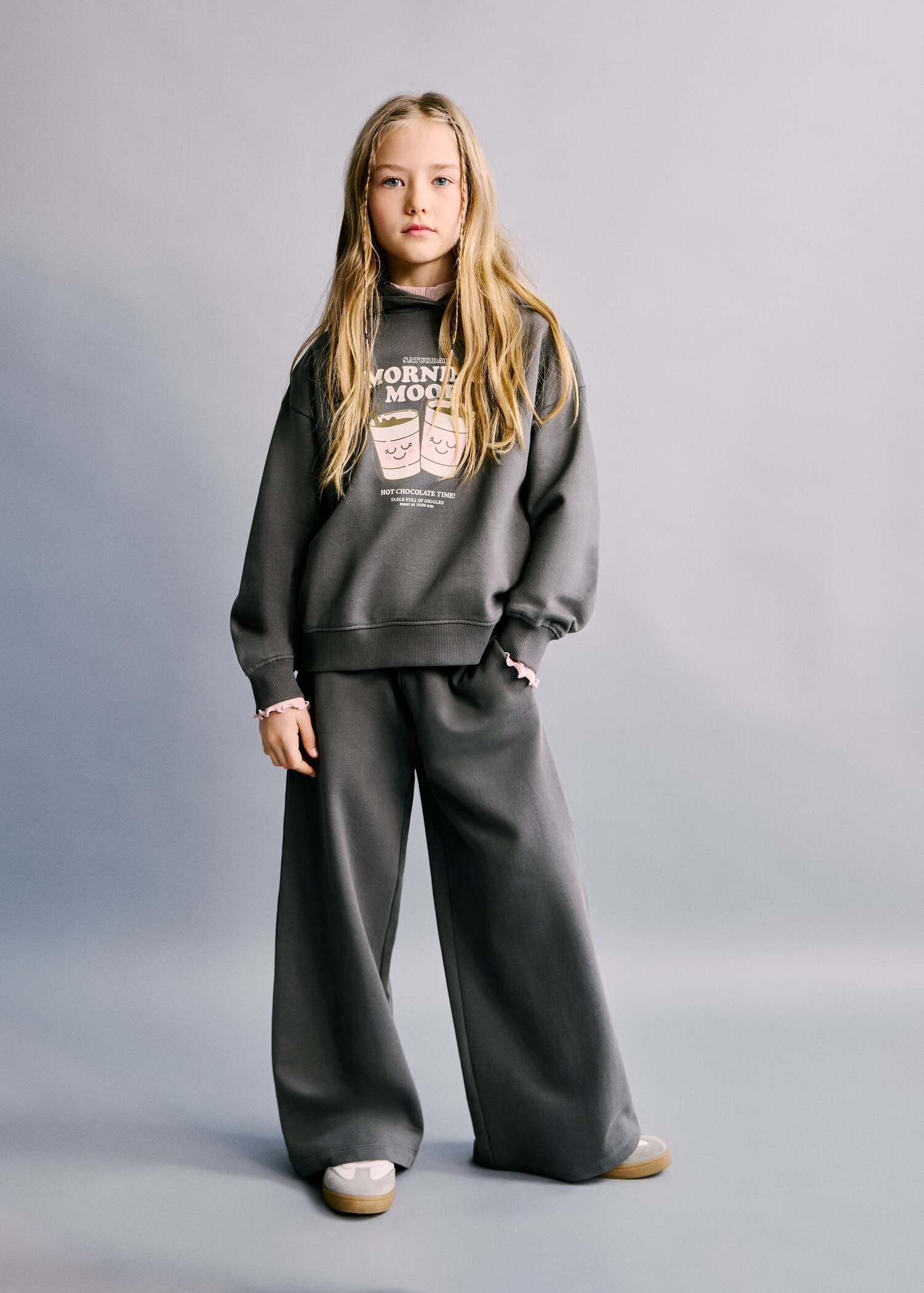 Mönstrad sweatshirt med huva - Allmän bild