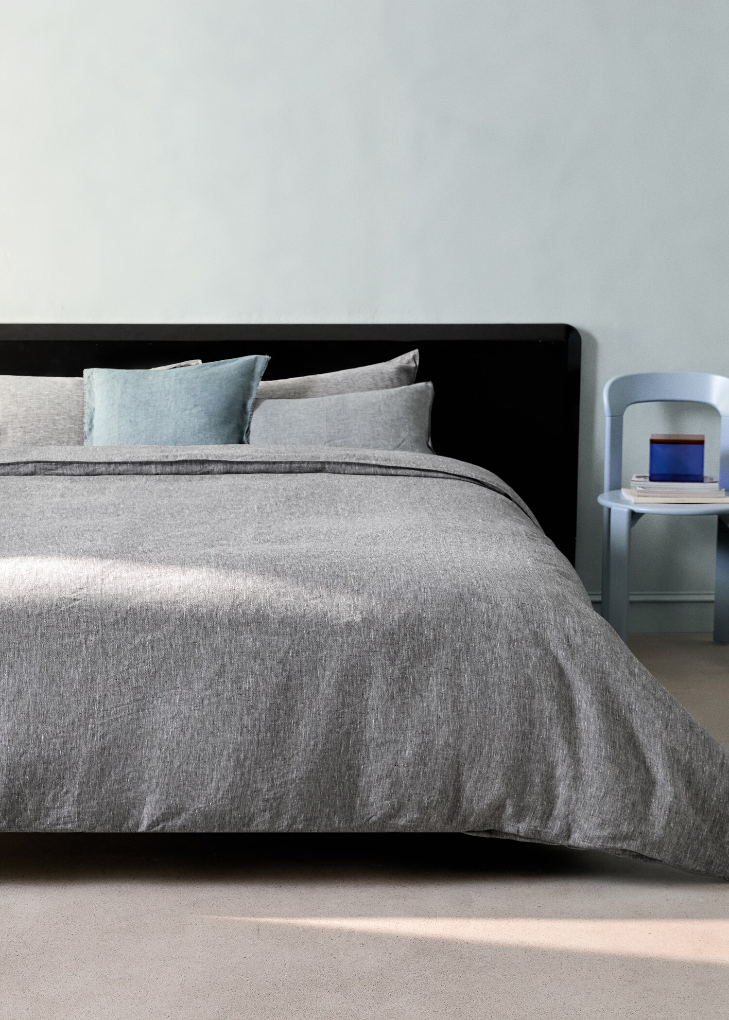 Linen yarn-dyed duvet cover for 150/160 cm bed - General plane