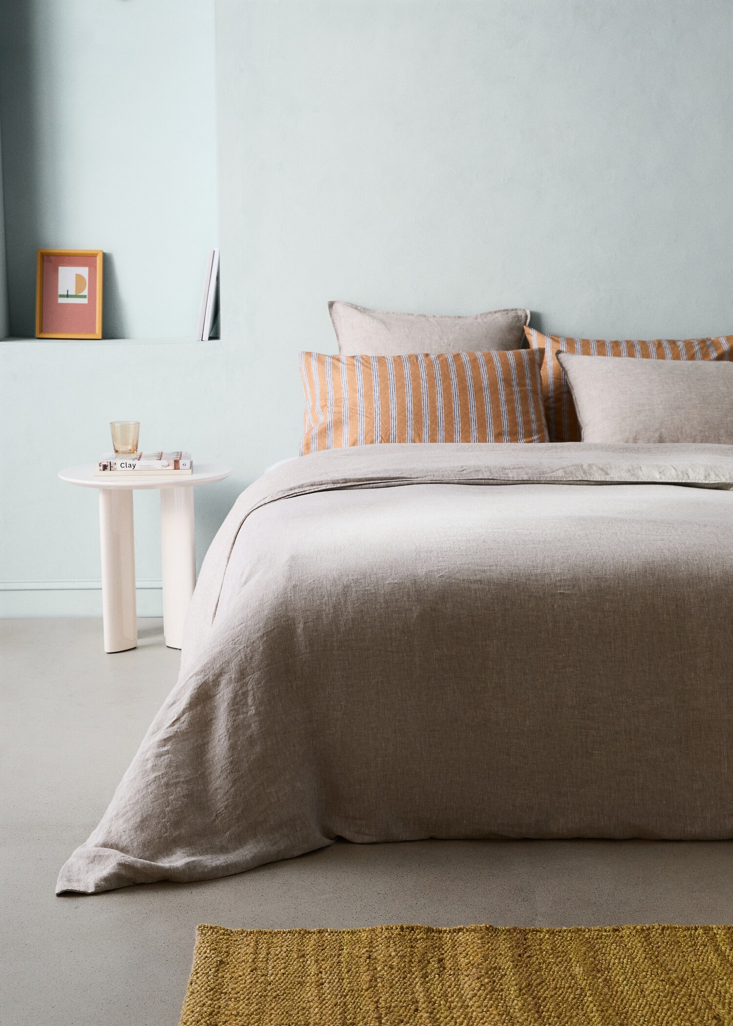 Linen yarn-dyed duvet cover Bed 180/200 cm - General plane