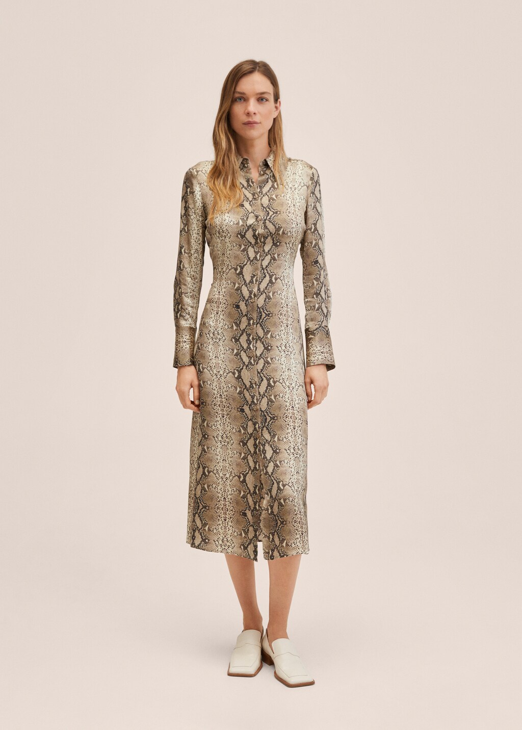 Mango animal print shirt dress shop