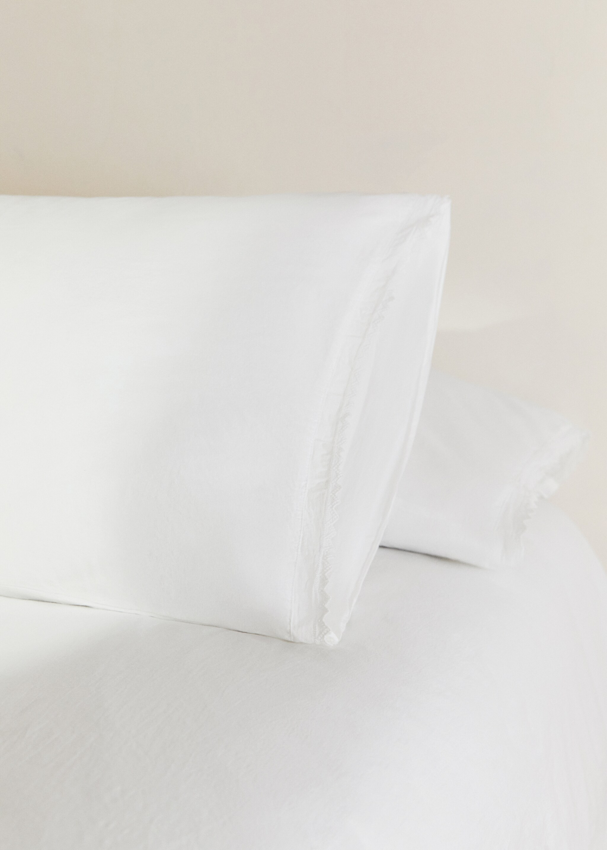 Children's pillowcase percal garment-washed 50X75 cm - General plane, White. Ref: 27004083-00.