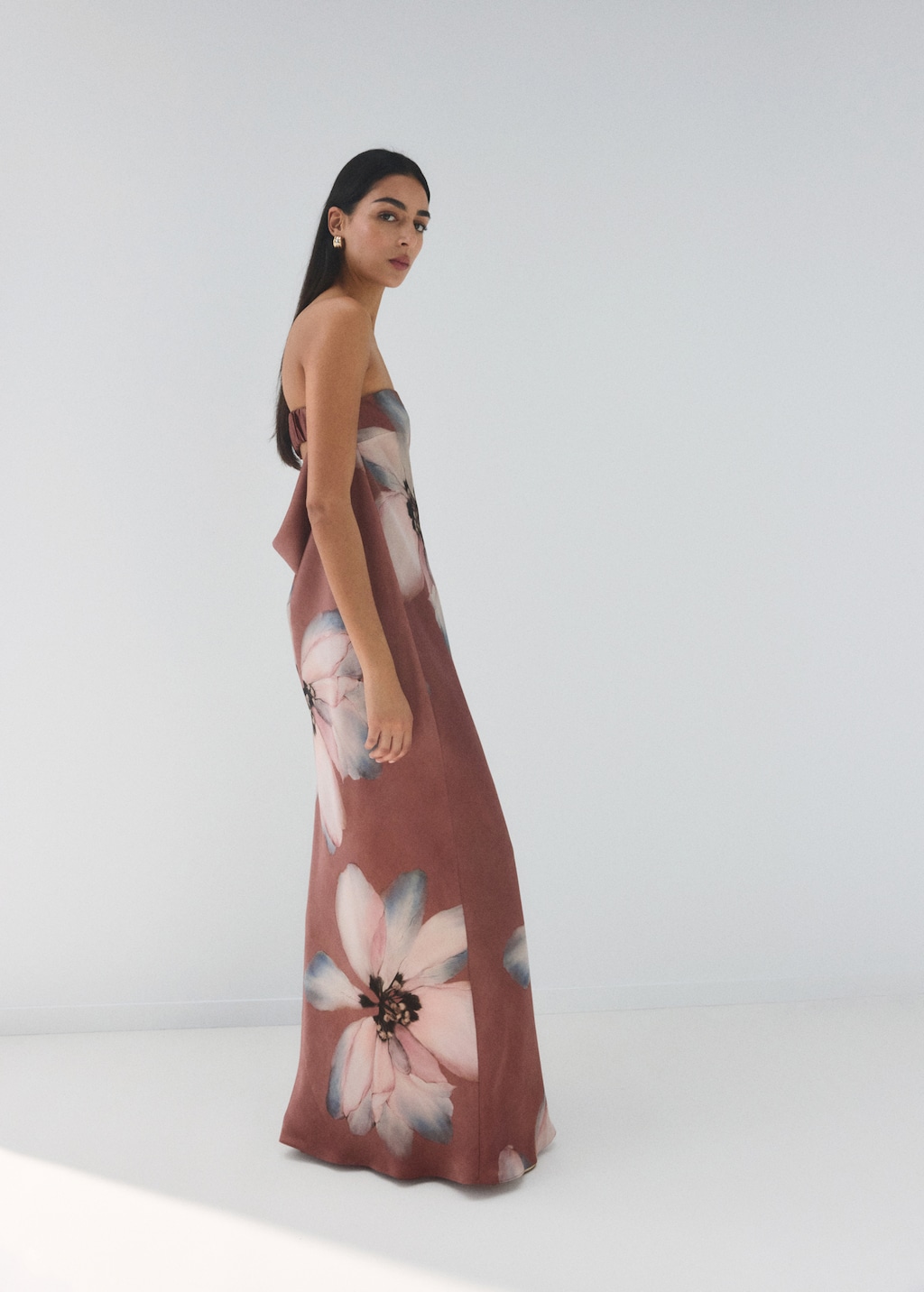 Strapless floral dress