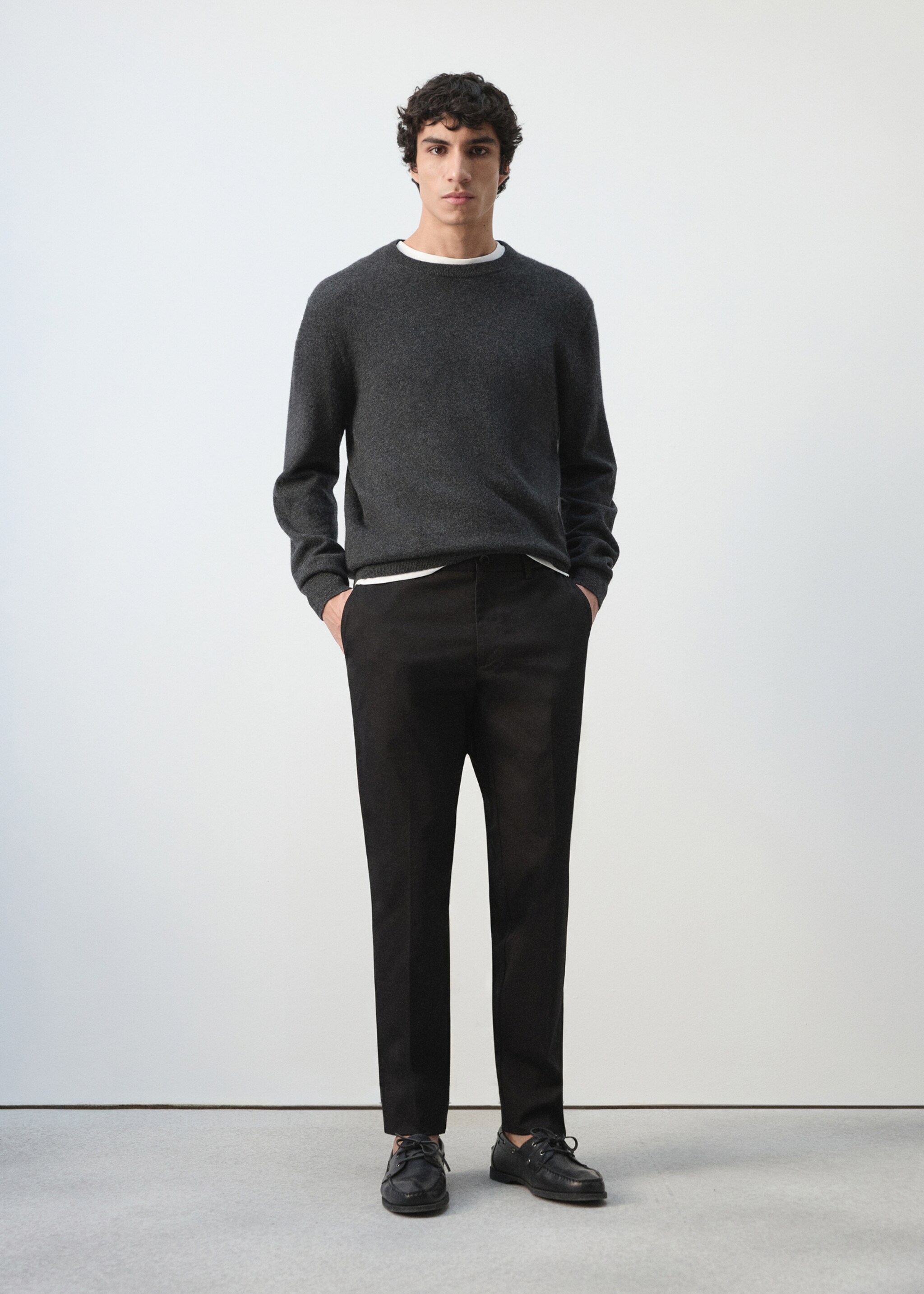 Dublino slim-fit chino trousers - General plane, Black. Ref: 27004418-00.