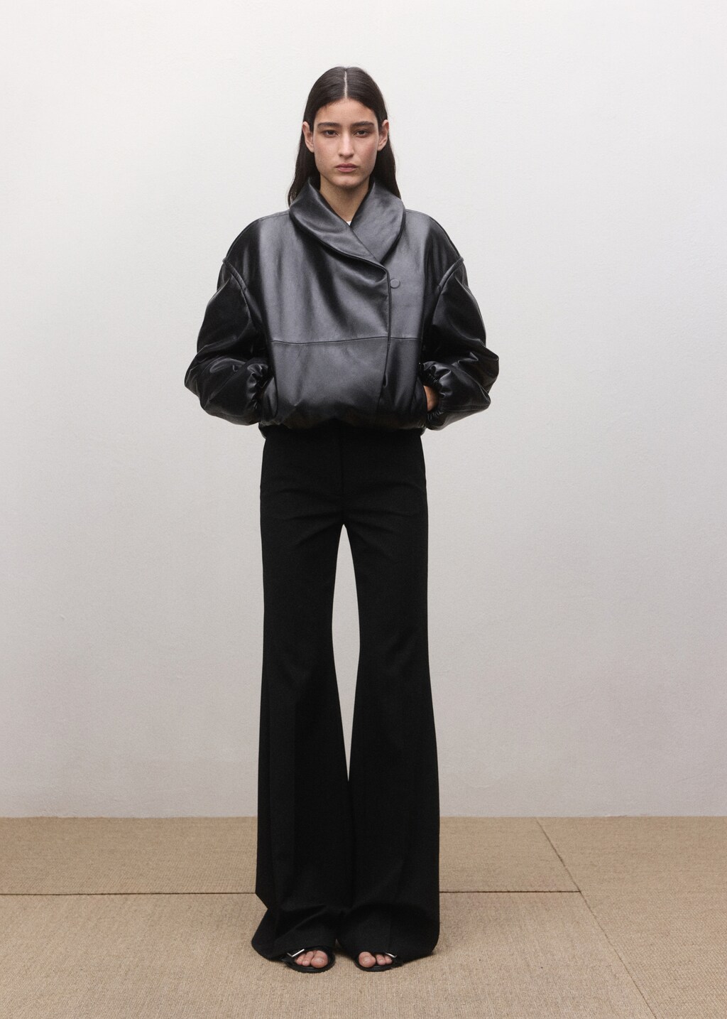 Mid-rise flare pants