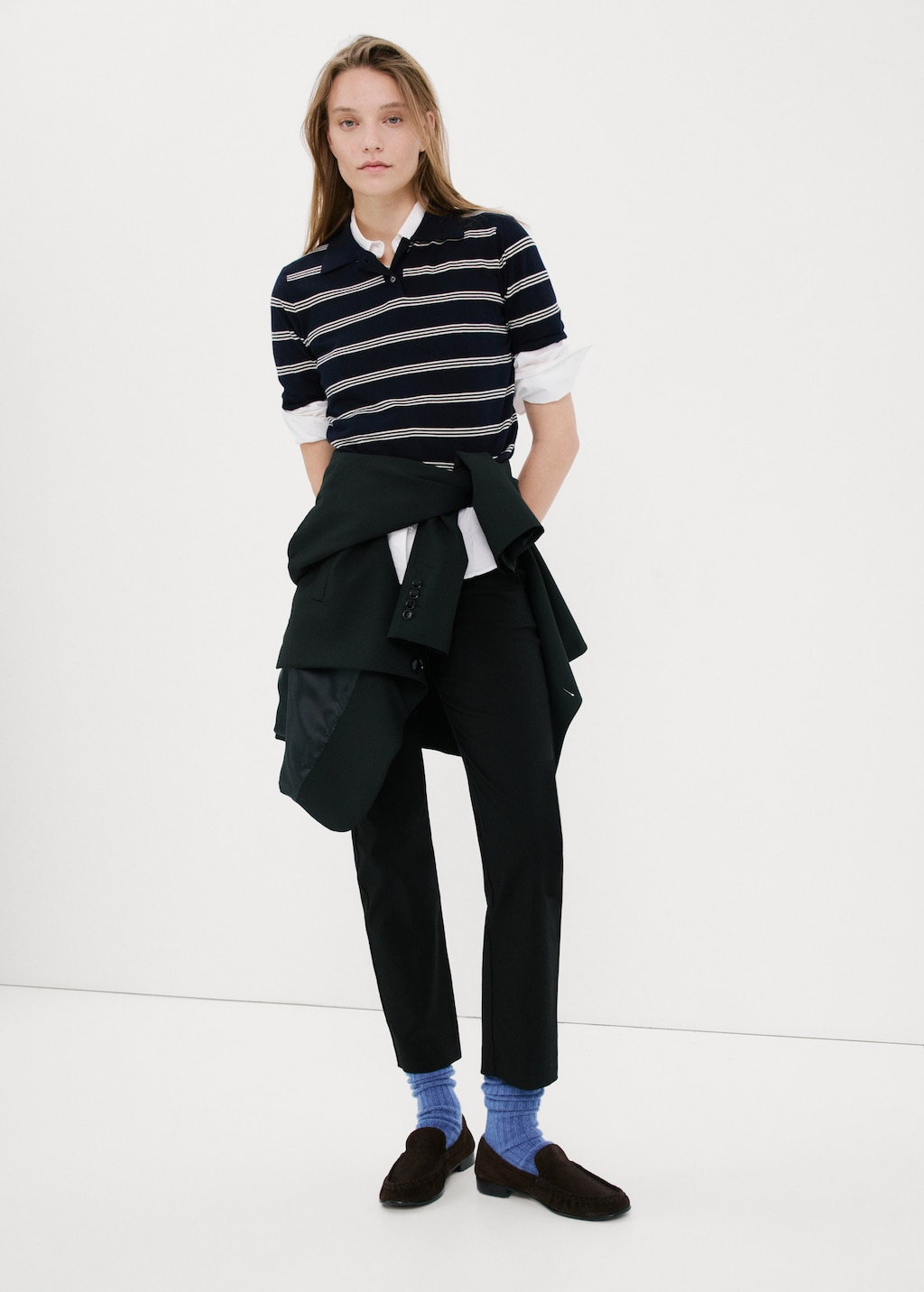 Striped polo-neck sweater - image 2