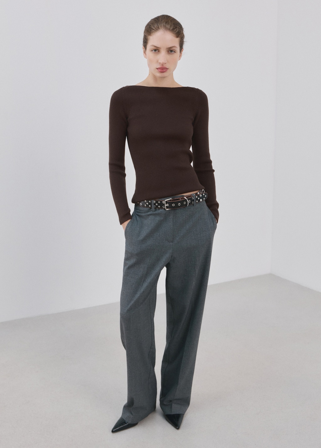 Mango Boat-neck knitted sweater