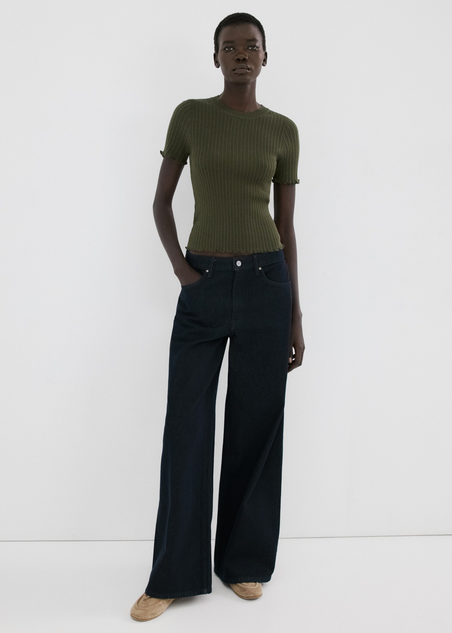 T-shirt maille côtelée - Plan général