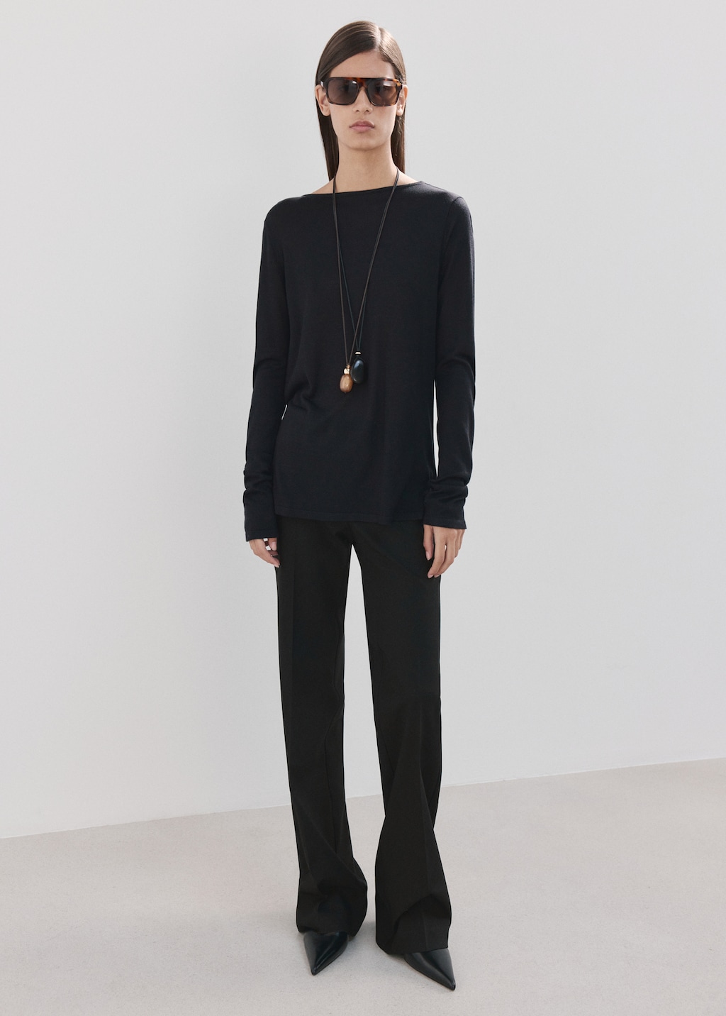 Knit sweater with draped back - image 2