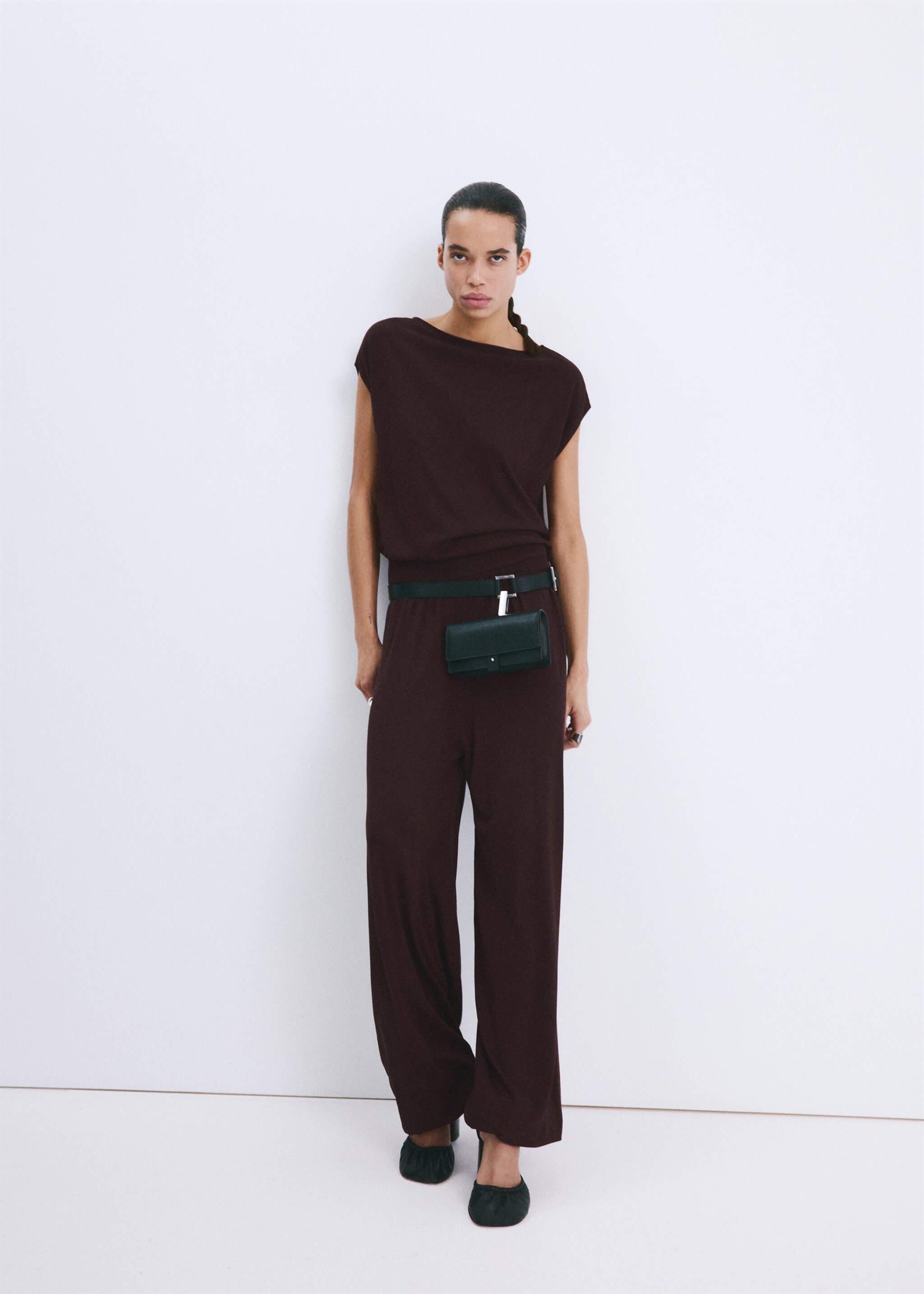 تيشيرت محبوك بأكمام قصيرة - رؤية عامة, نبيذي. Ref: 27005828-00.