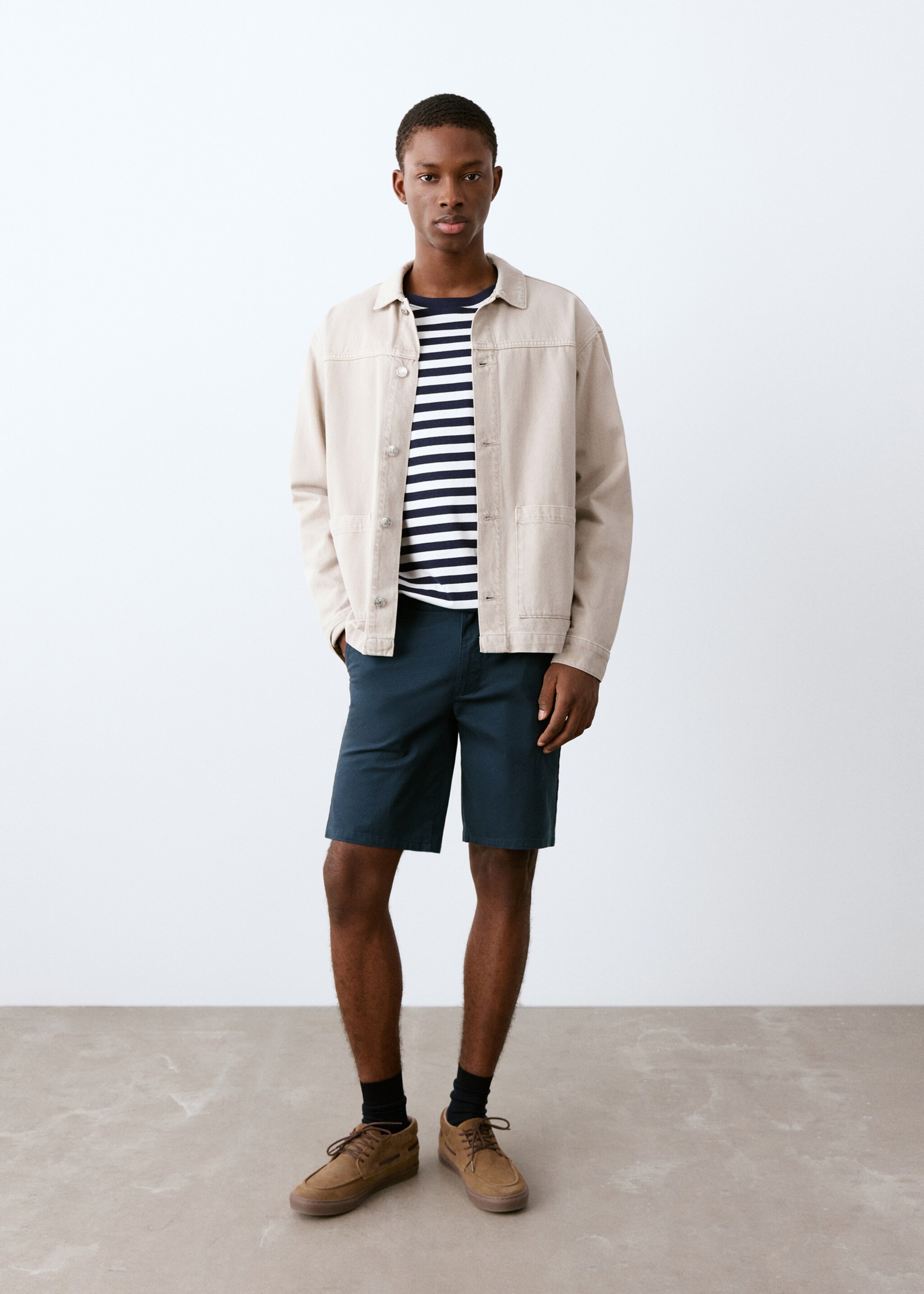 Bermudas algodón - Plano general, Azul marino. Ref: 27005939-00.