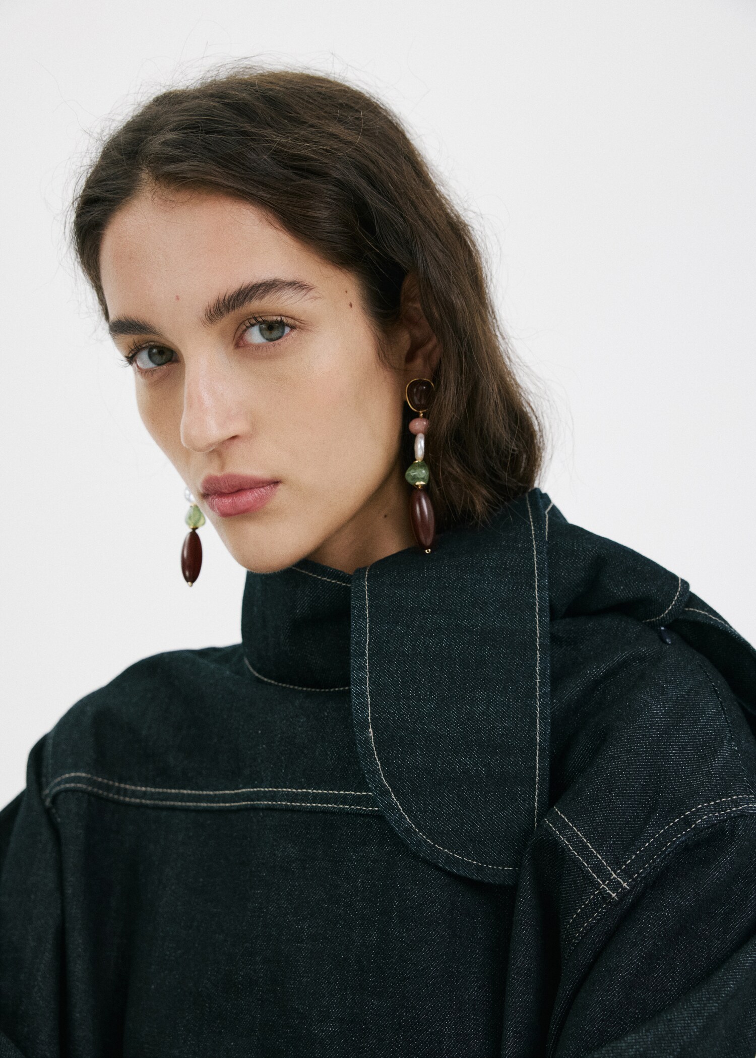 Combined long earrings - General plane