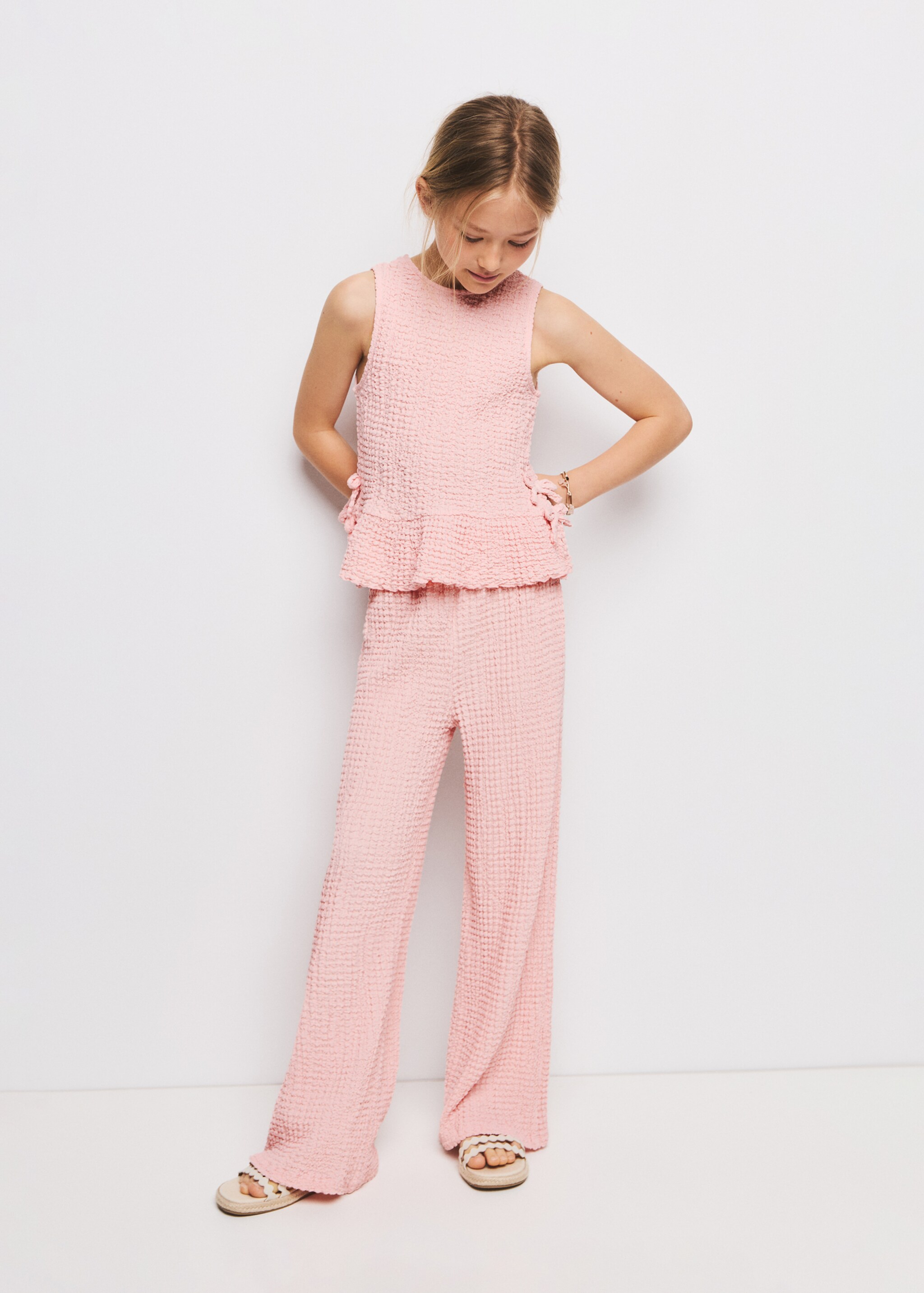 Ruffled top with bows - General plane, Pink. Ref: 27006757-00.