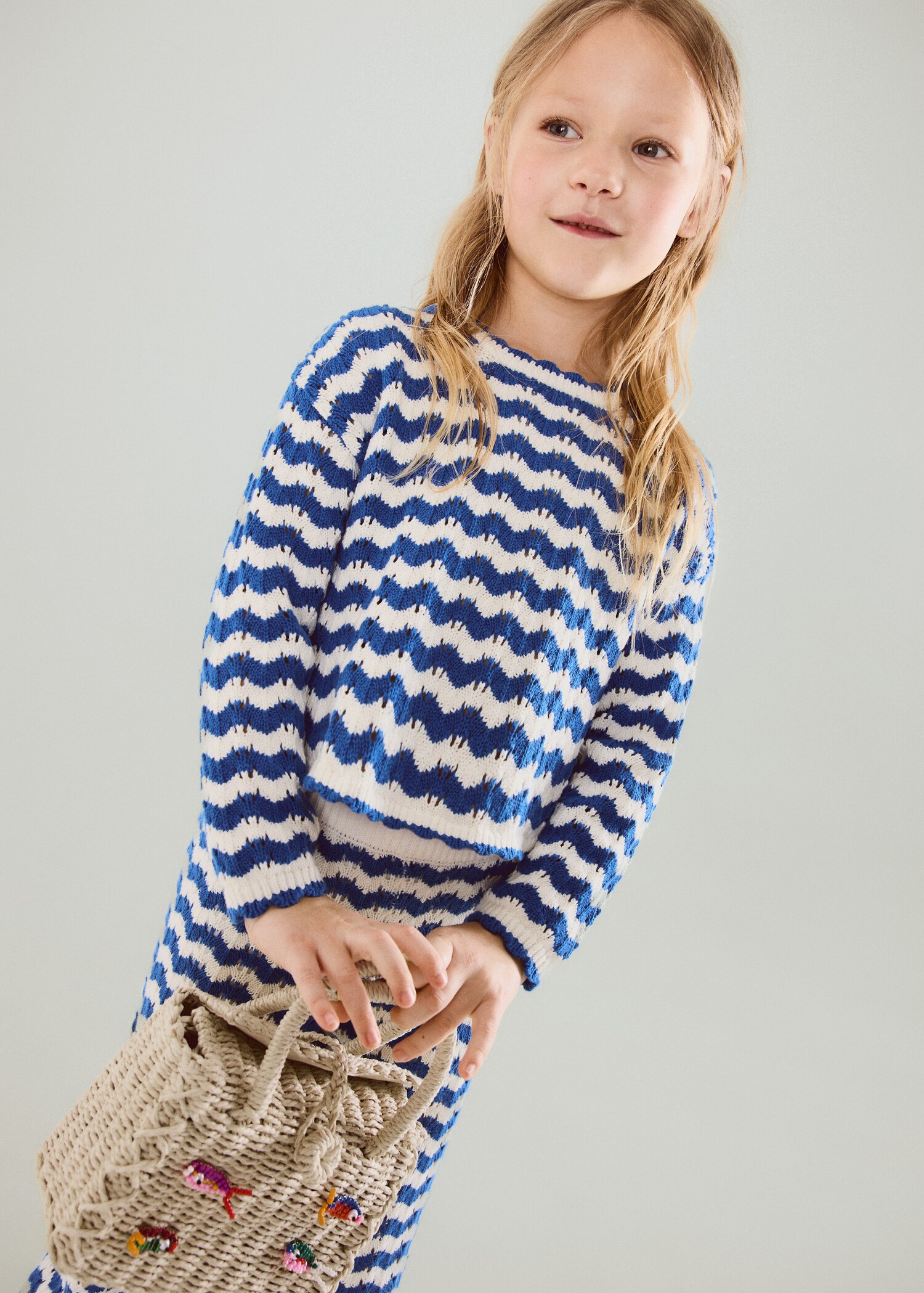 Mini bolso rafia peces - Plano general