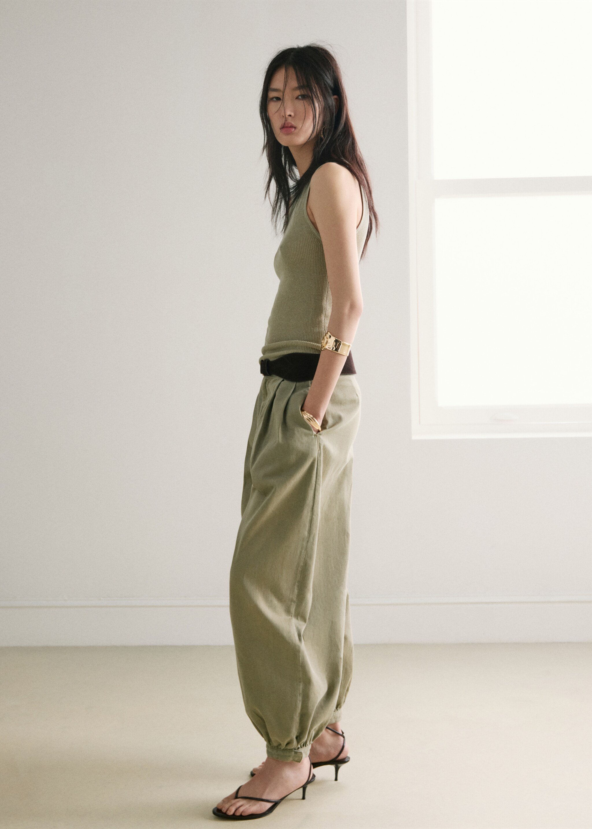 Fitted fine-knit top - General plane, Aqua Green. Ref: 27007143-00.