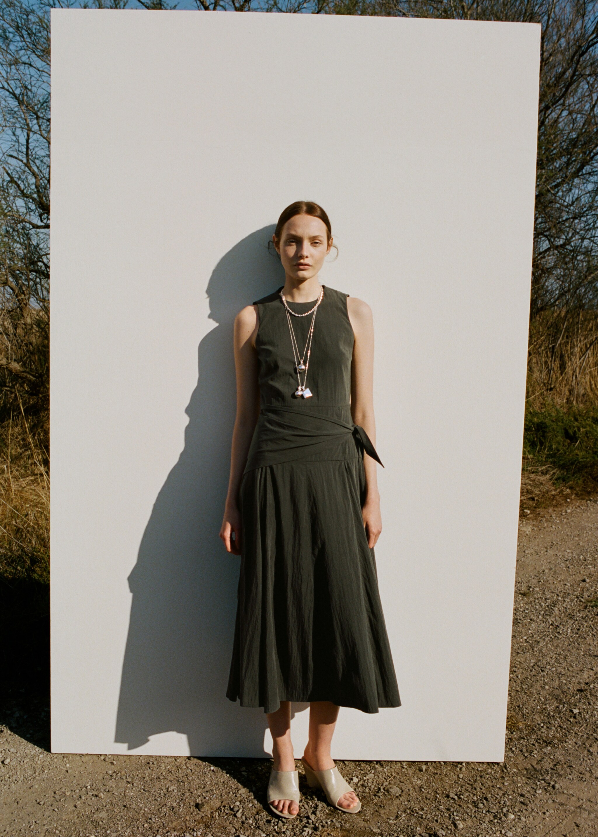 Lyocell handkerchief dress - General plane, Khaki. Ref: 27007161-00.