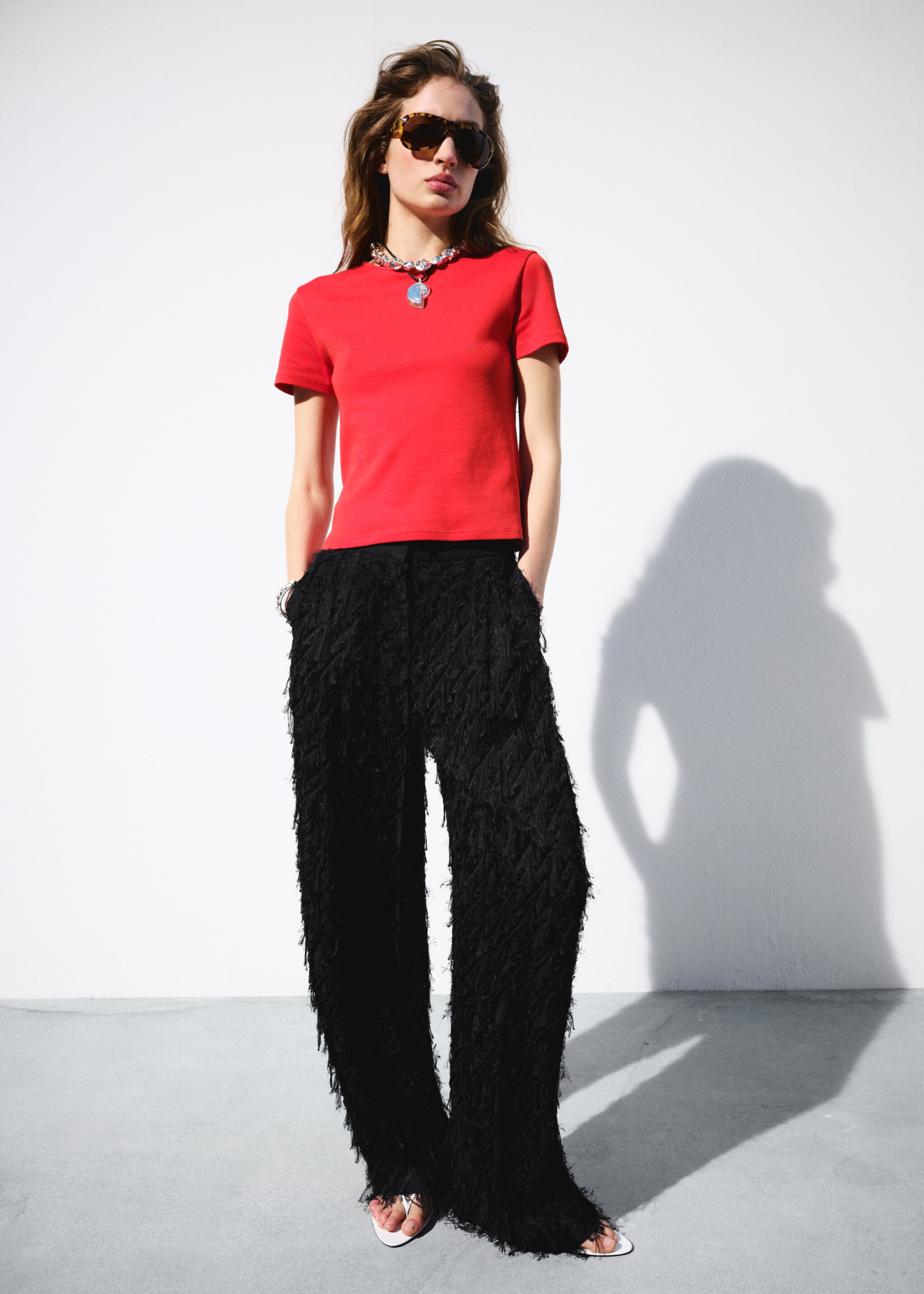 Short-sleeved cotton t-shirt - General plane, Red. Ref: 27007809-00.