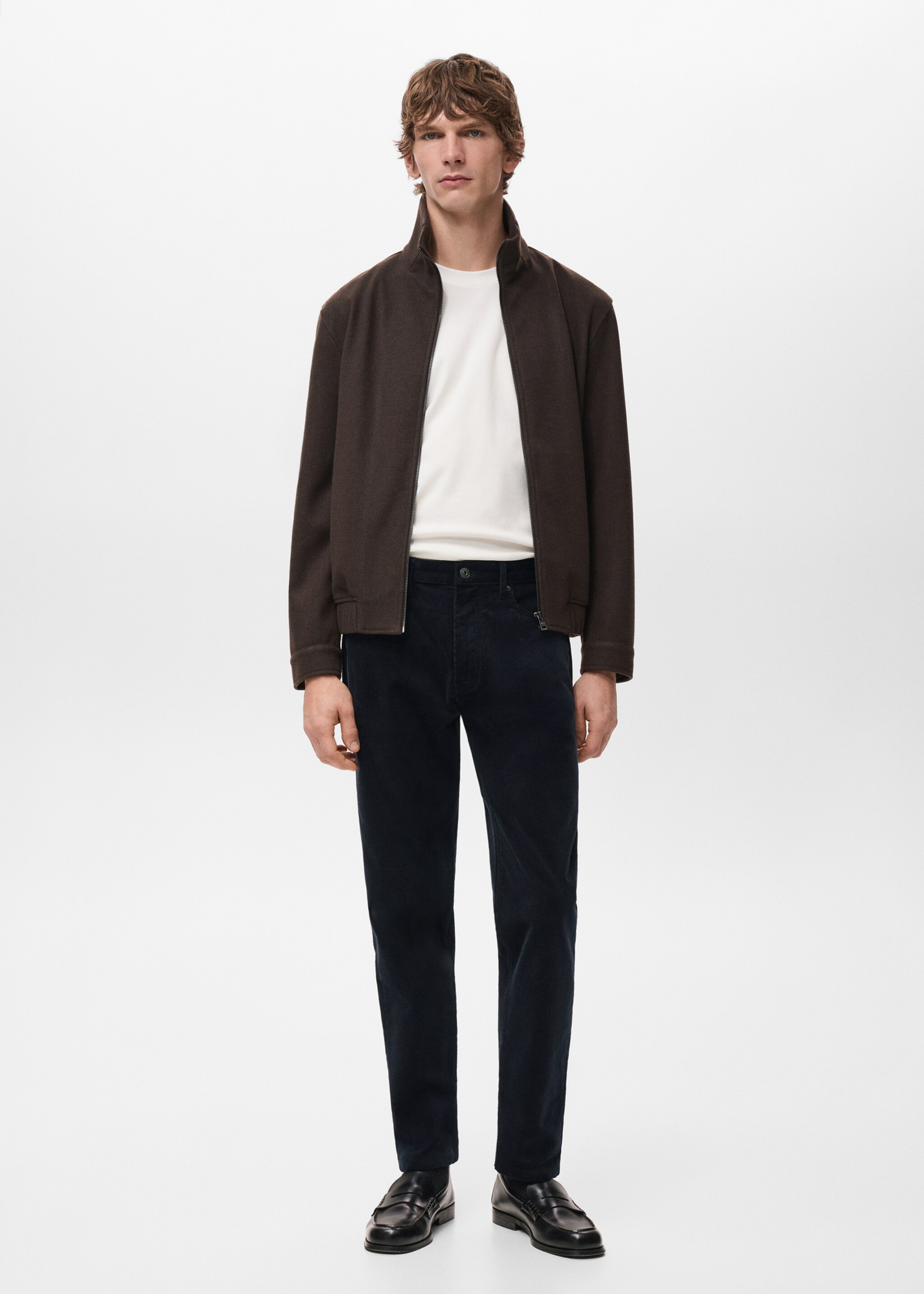 Corduroy regular-fit trousers - General plane, Night Blue. Ref: 27011192-00.