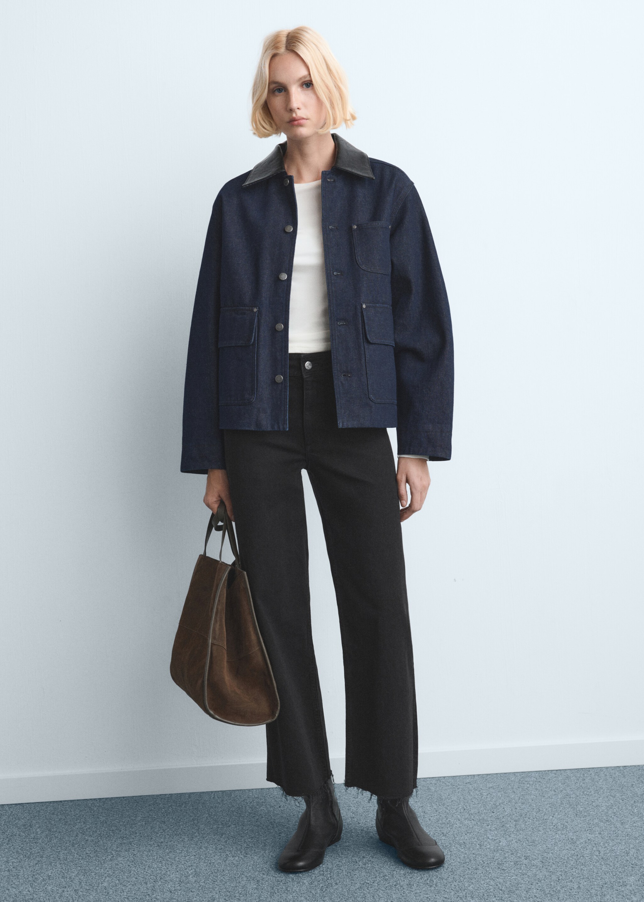 Catherin culotte high-rise jeans - General plane, Black denim. Ref: 27011206-00.