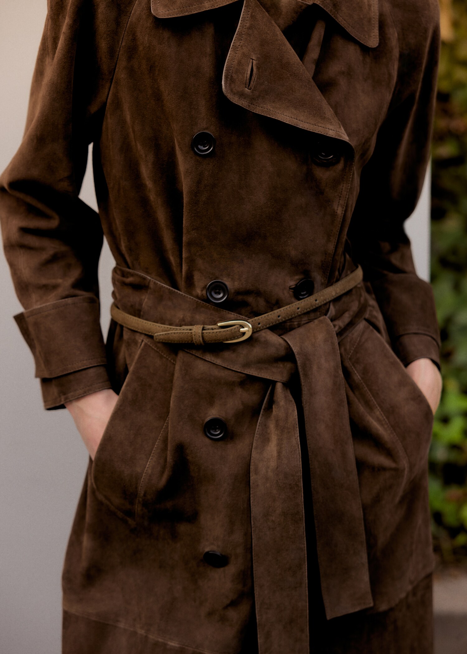 Thin suede leather belt - General plane