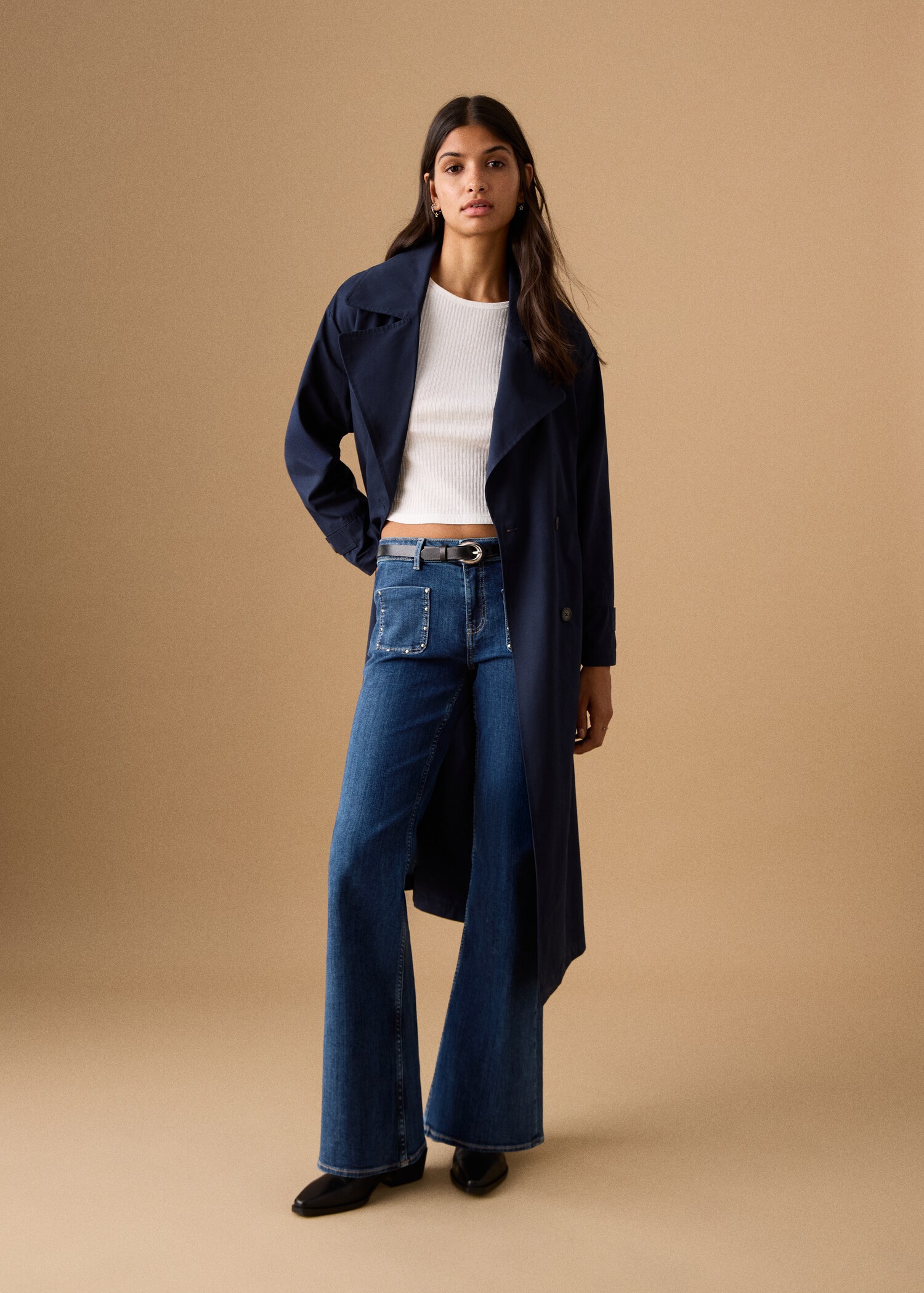 Flared jeans with studs - General plane