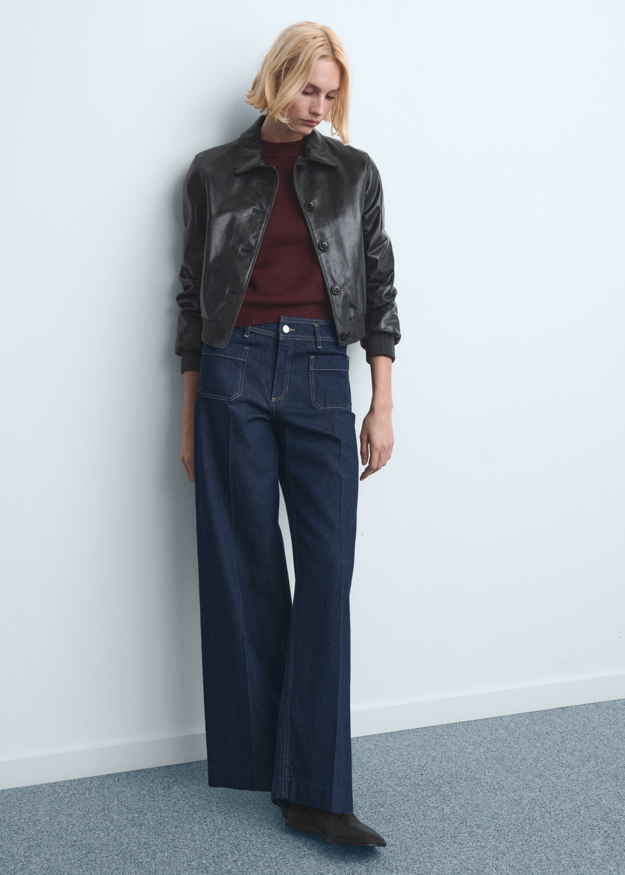 Wide-leg jeans with pockets - General plane, Open Blue. Ref: 27011234-00.