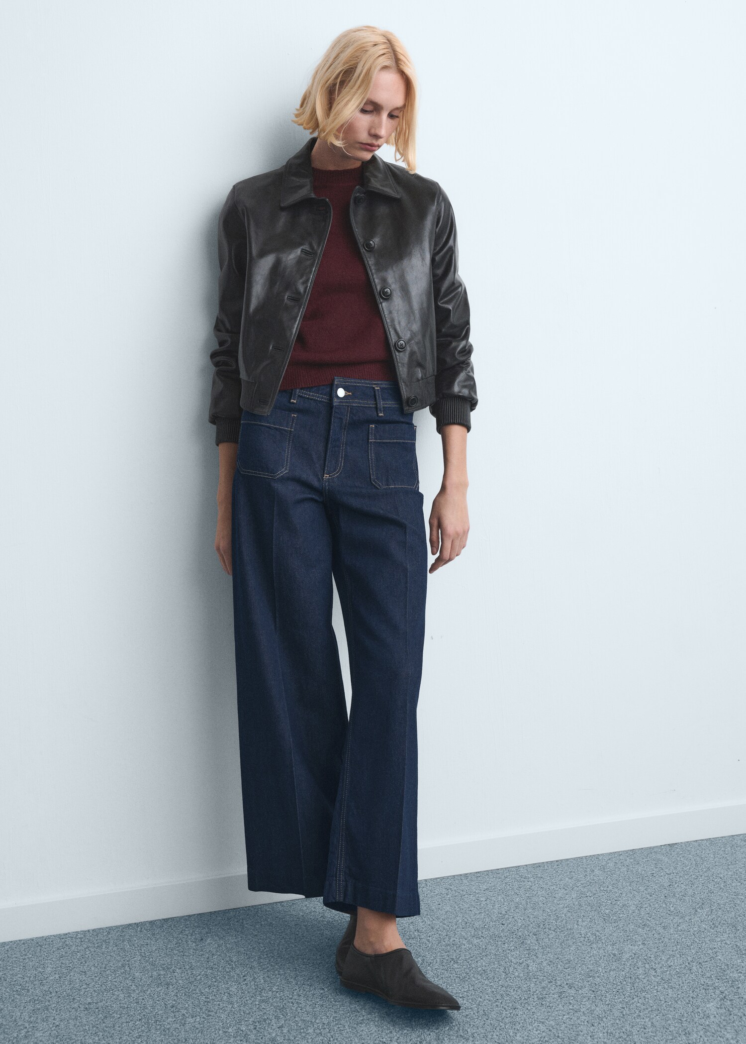 Wide-leg jeans with pockets - General plane