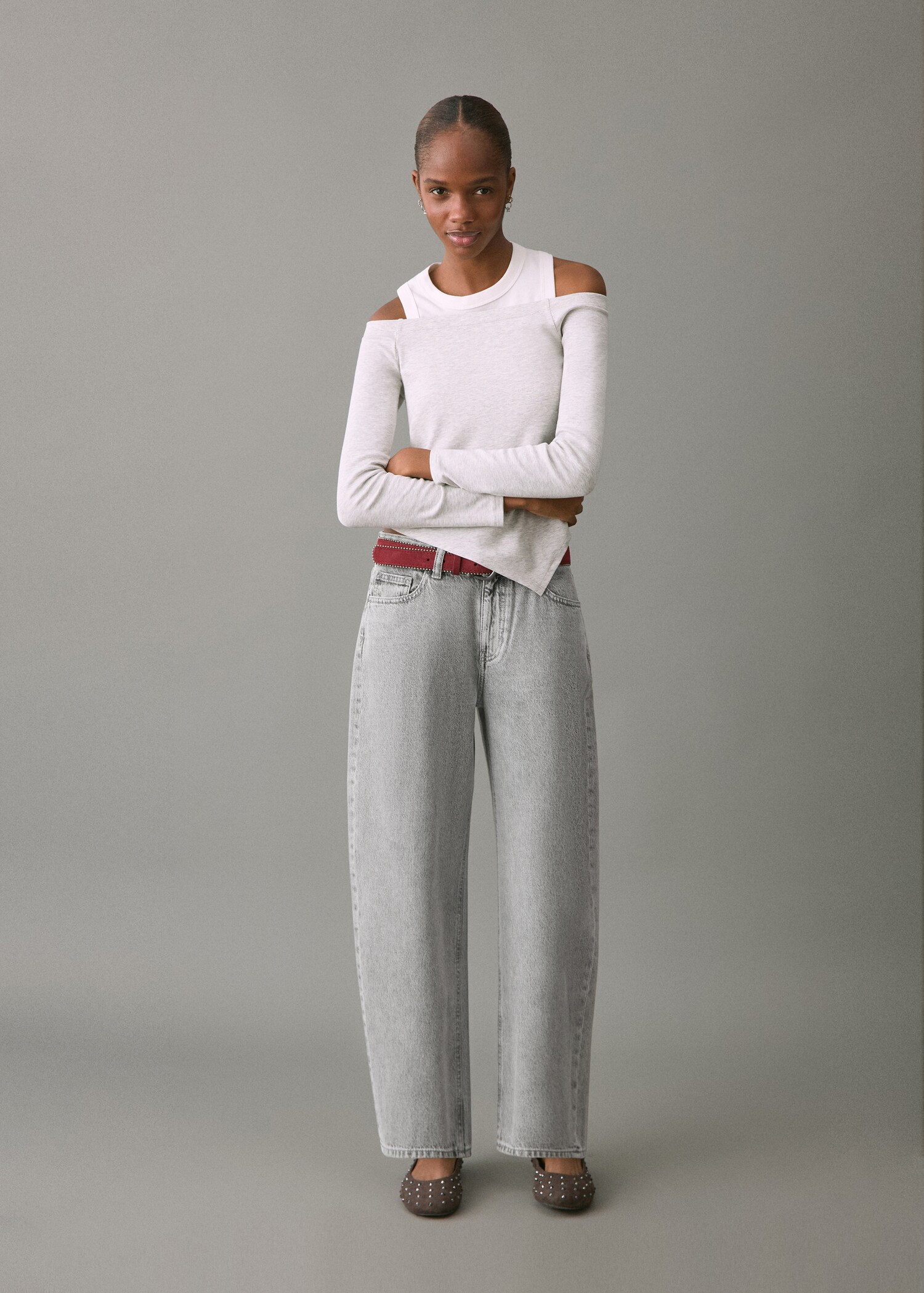 Jeans barrel low waist - Plano general