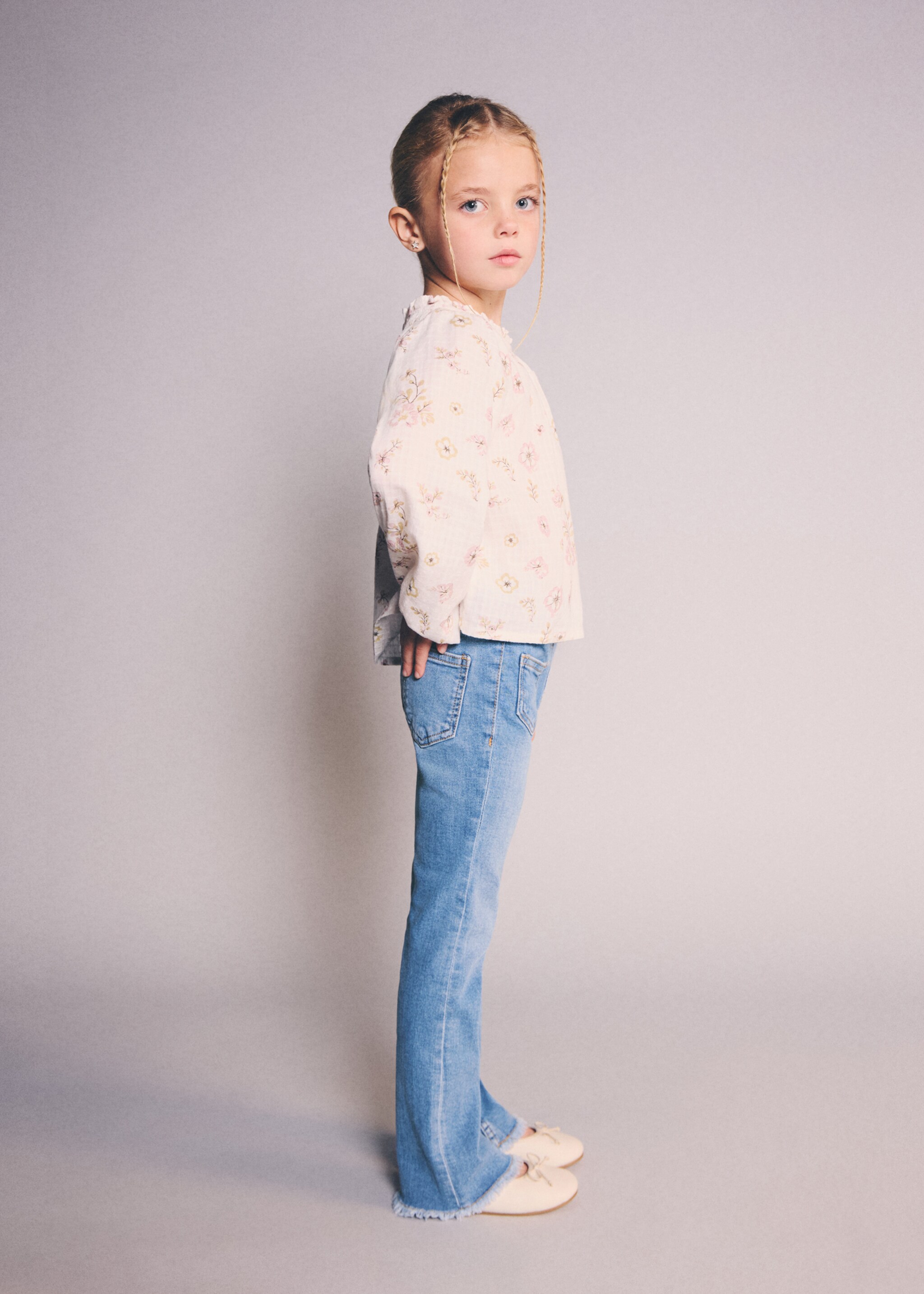 Frayed low-rise skinny jeans - General plane, Medium Blue. Ref: 27011253-00.