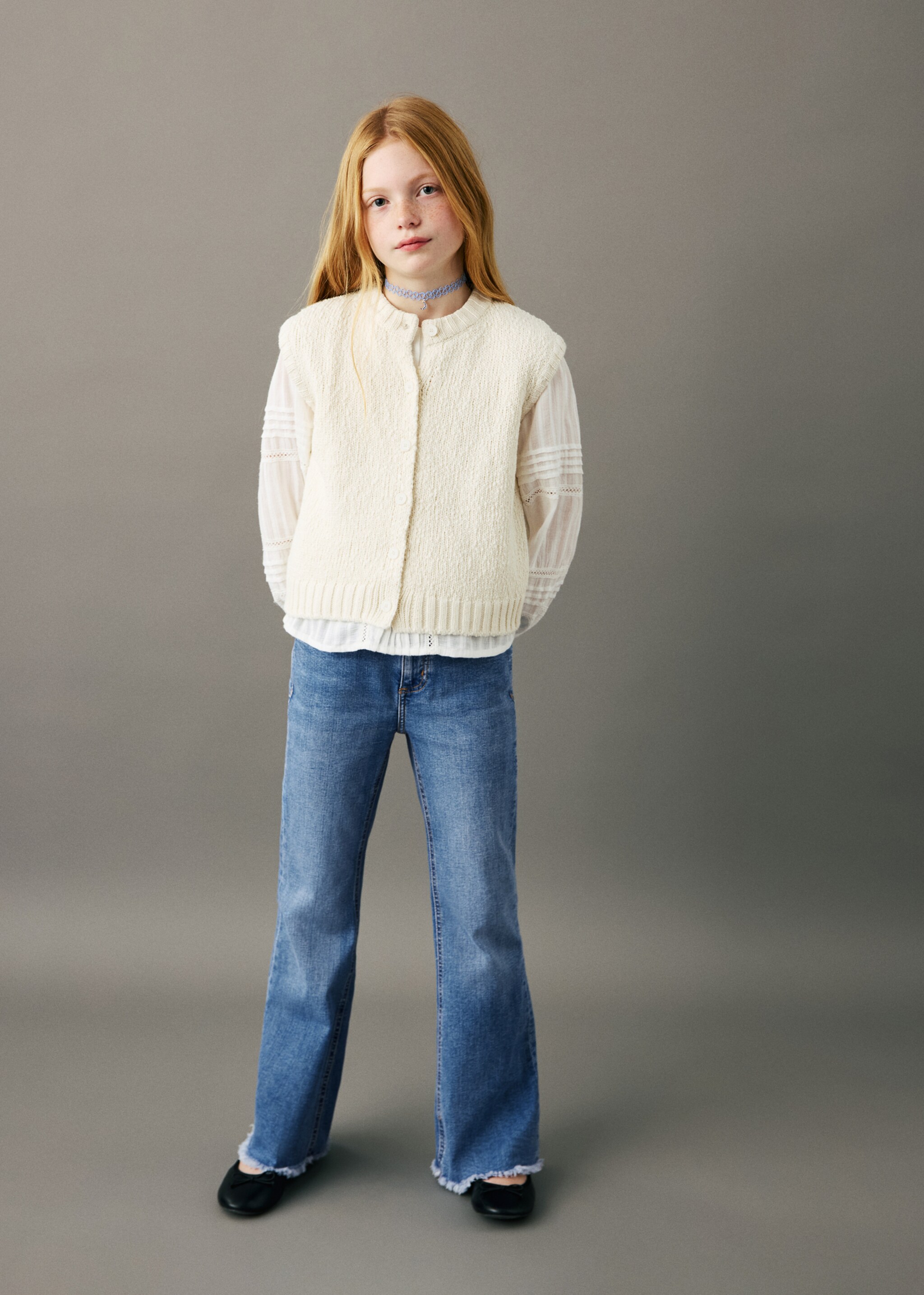 Frayed low-rise skinny jeans - General plane, Medium Blue. Ref: 27011256-00.