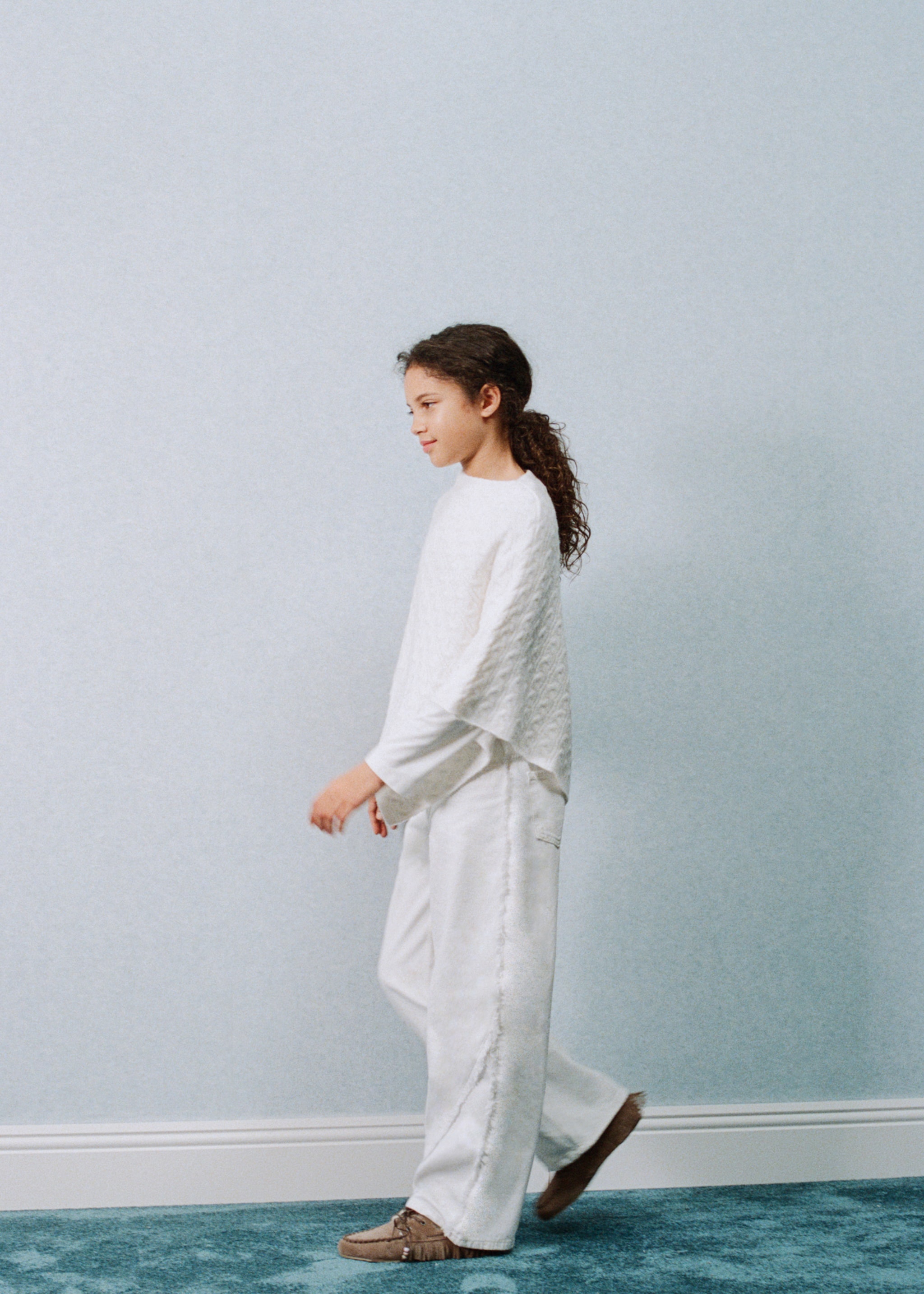 Wide leg jeans with decorative stitching - General plane, White. Ref: 27011268-00.