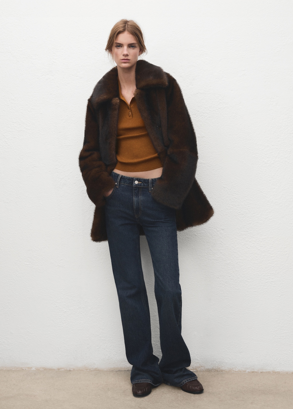 Mango Polo-neck ribbed sweater