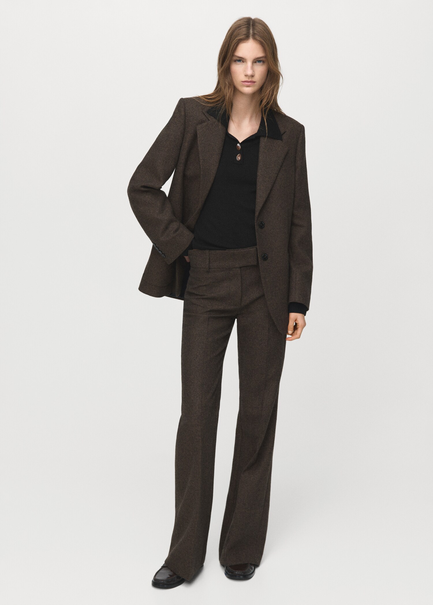 Polo-neck ribbed sweater - General plane