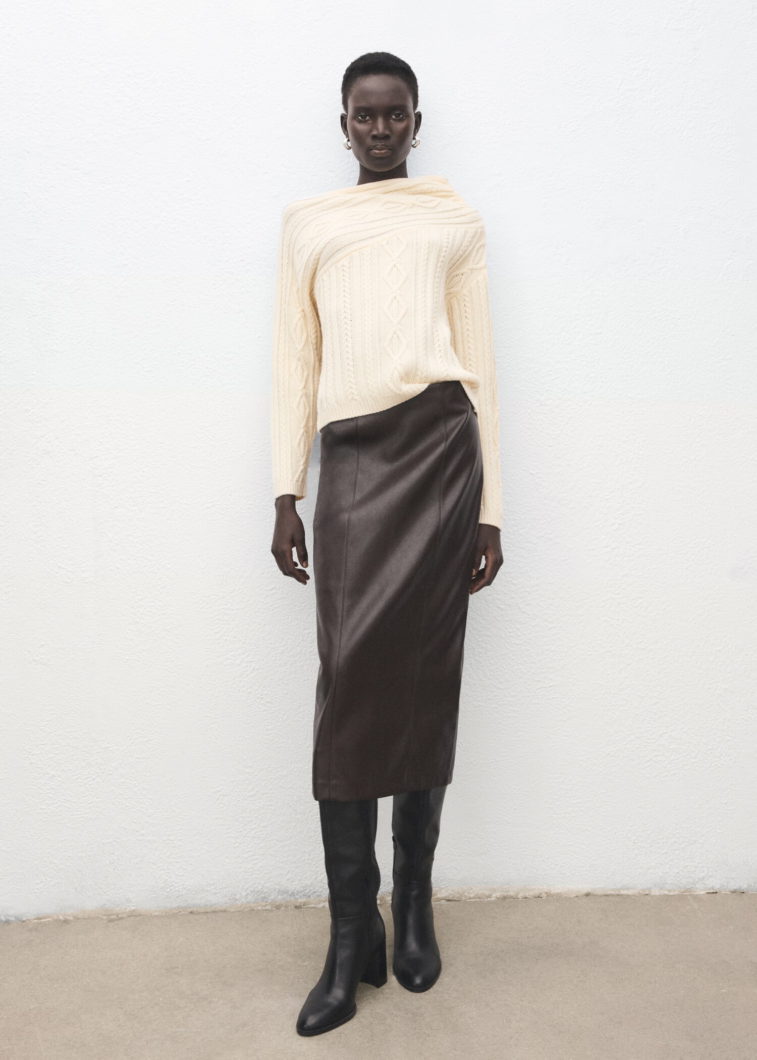 Braided wool-blend sweater - General plane