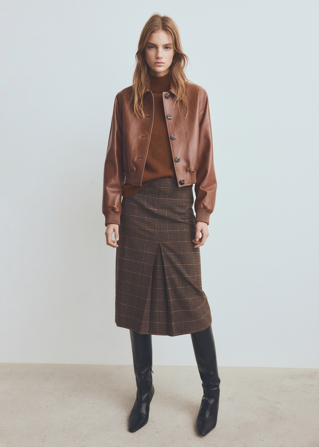 Mango Sweater with buttoned cuffs and perkins collar