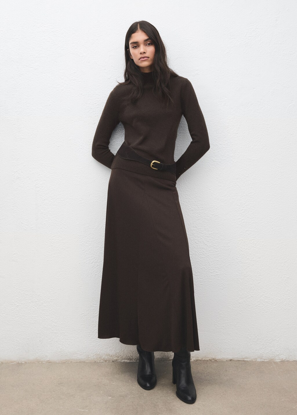 Mango Sweater with buttoned cuffs and perkins collar