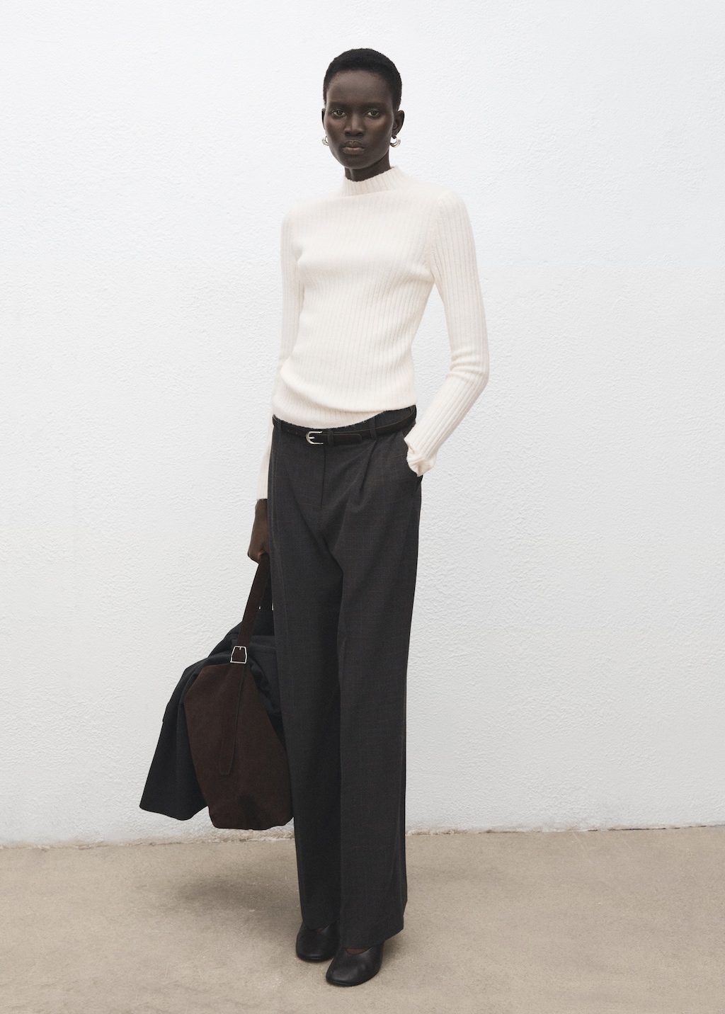 Mango Fitted sweater with perkins neck