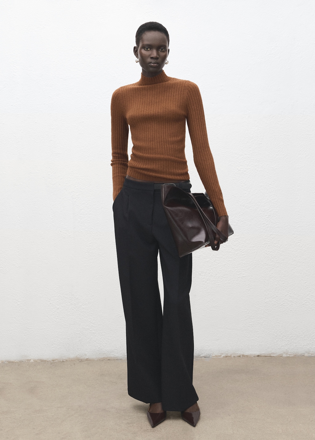 Mango Fitted sweater with perkins neck