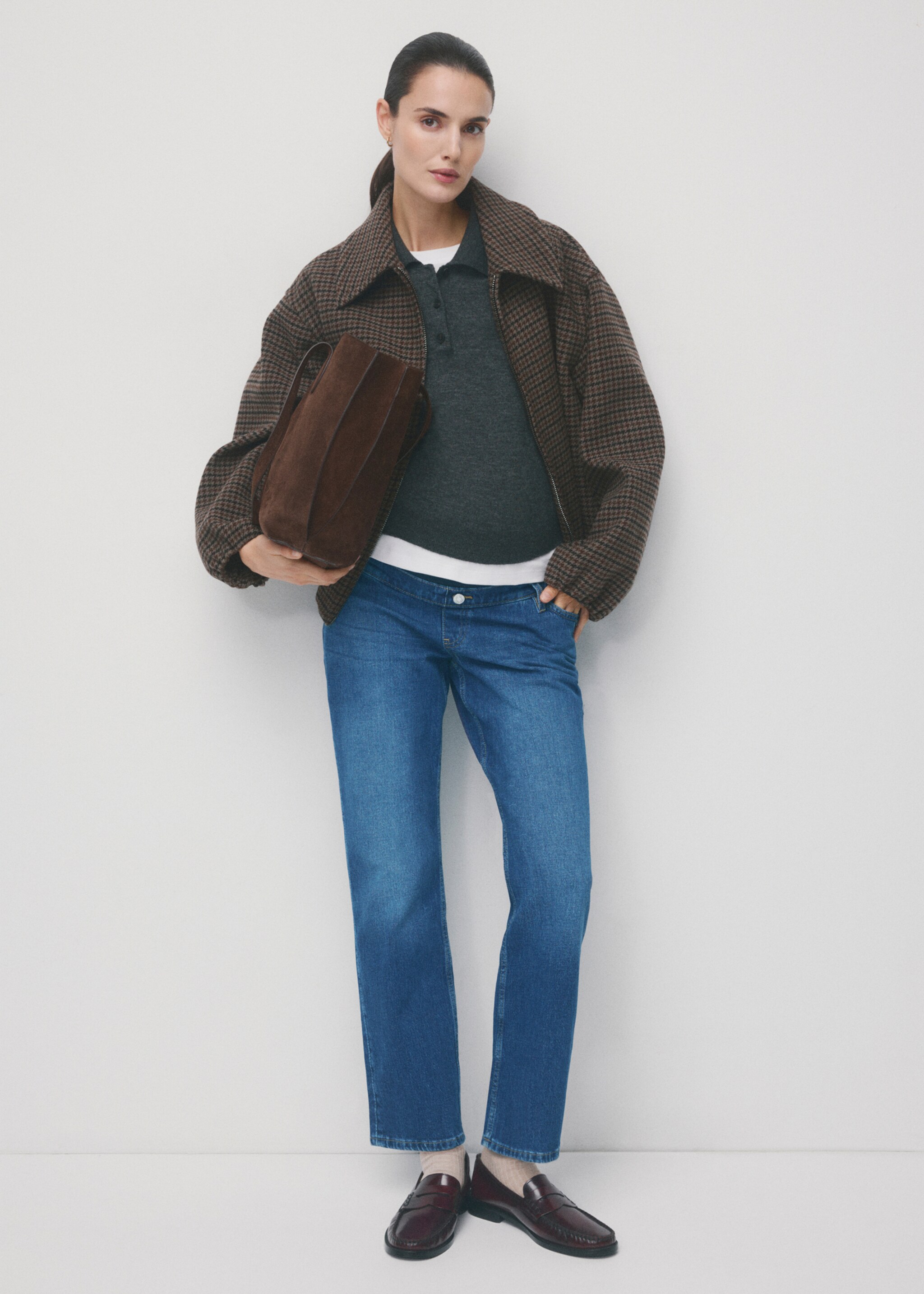 Maternity Straight Jeans - General plane, Dark Blue. Ref: 27011294-00.