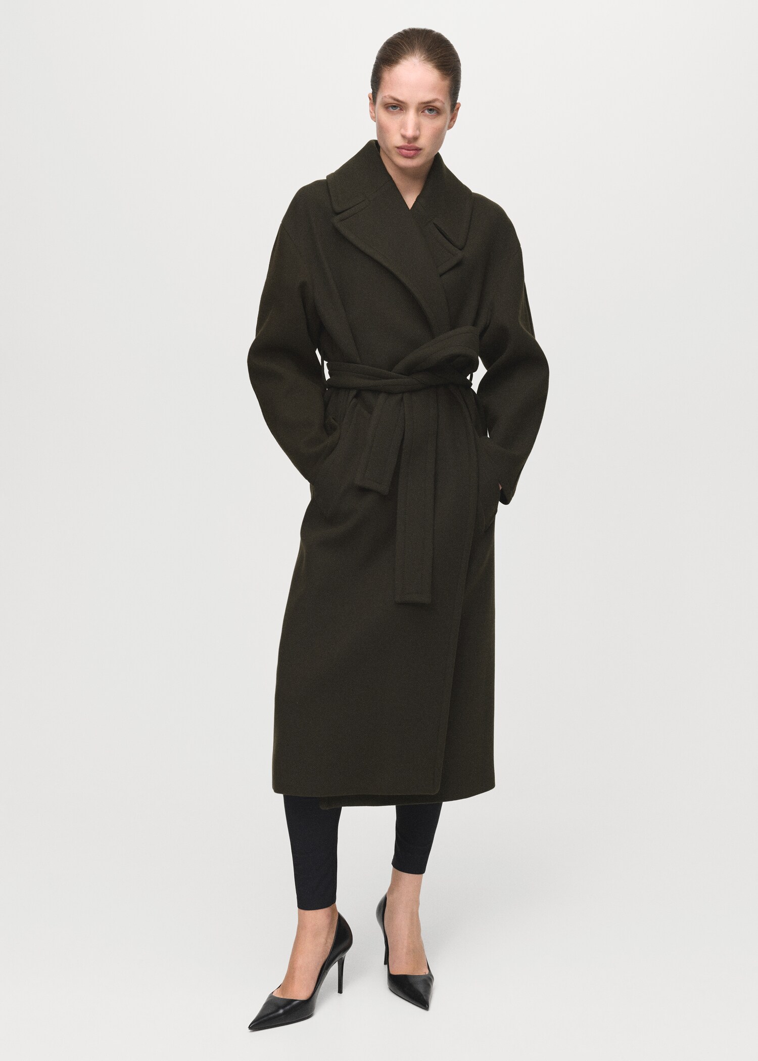 Manteco wool coat with belt - General plane